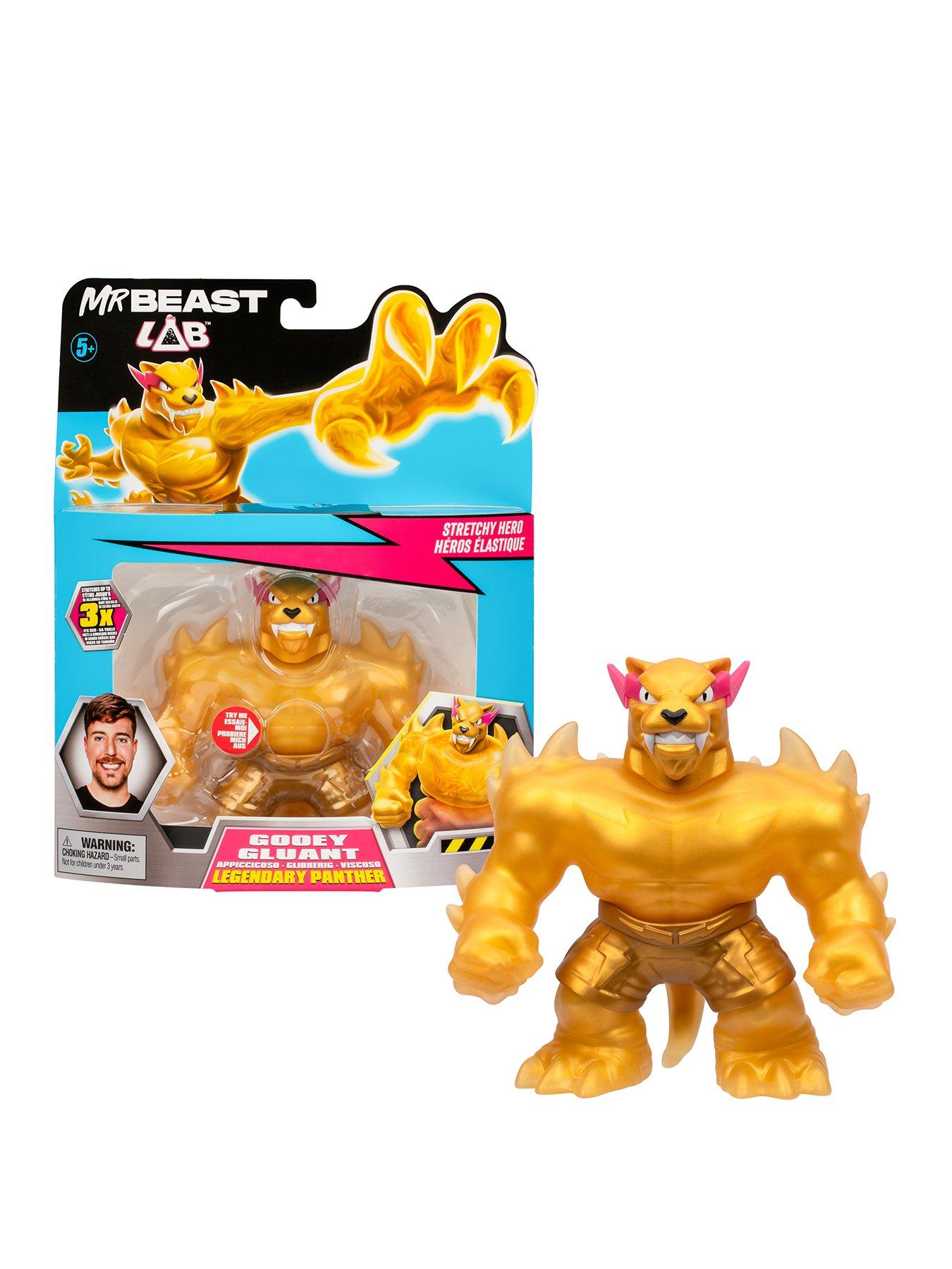 Image 1 of 7 of Beast Lab Heroes of Goo Jit Zu MrBeast Lab Stretchy Hero Hypercharged Panther Figure