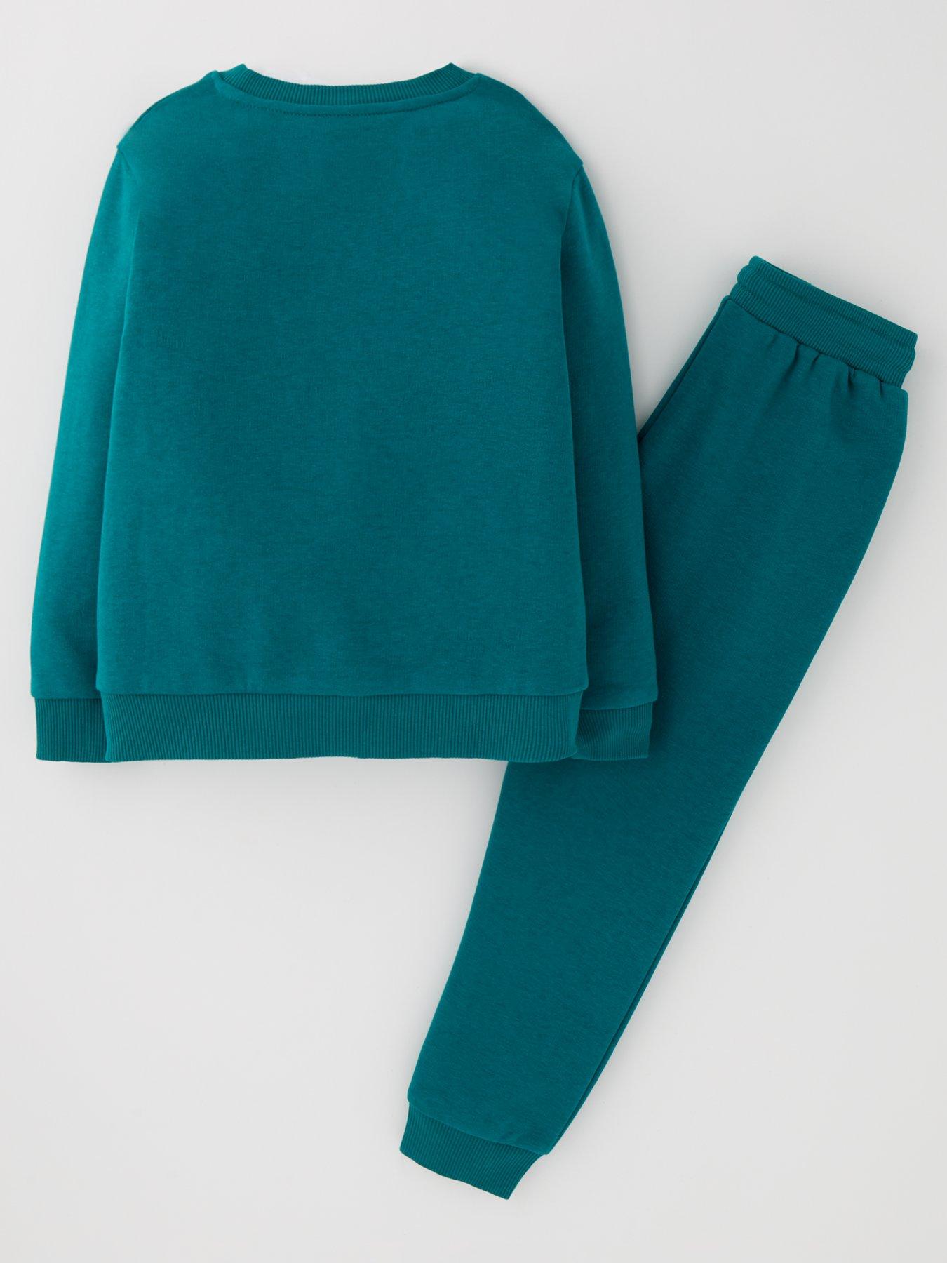 Image 2 of 4 of Everyday Boys Sweat Top And Jog Set - Green