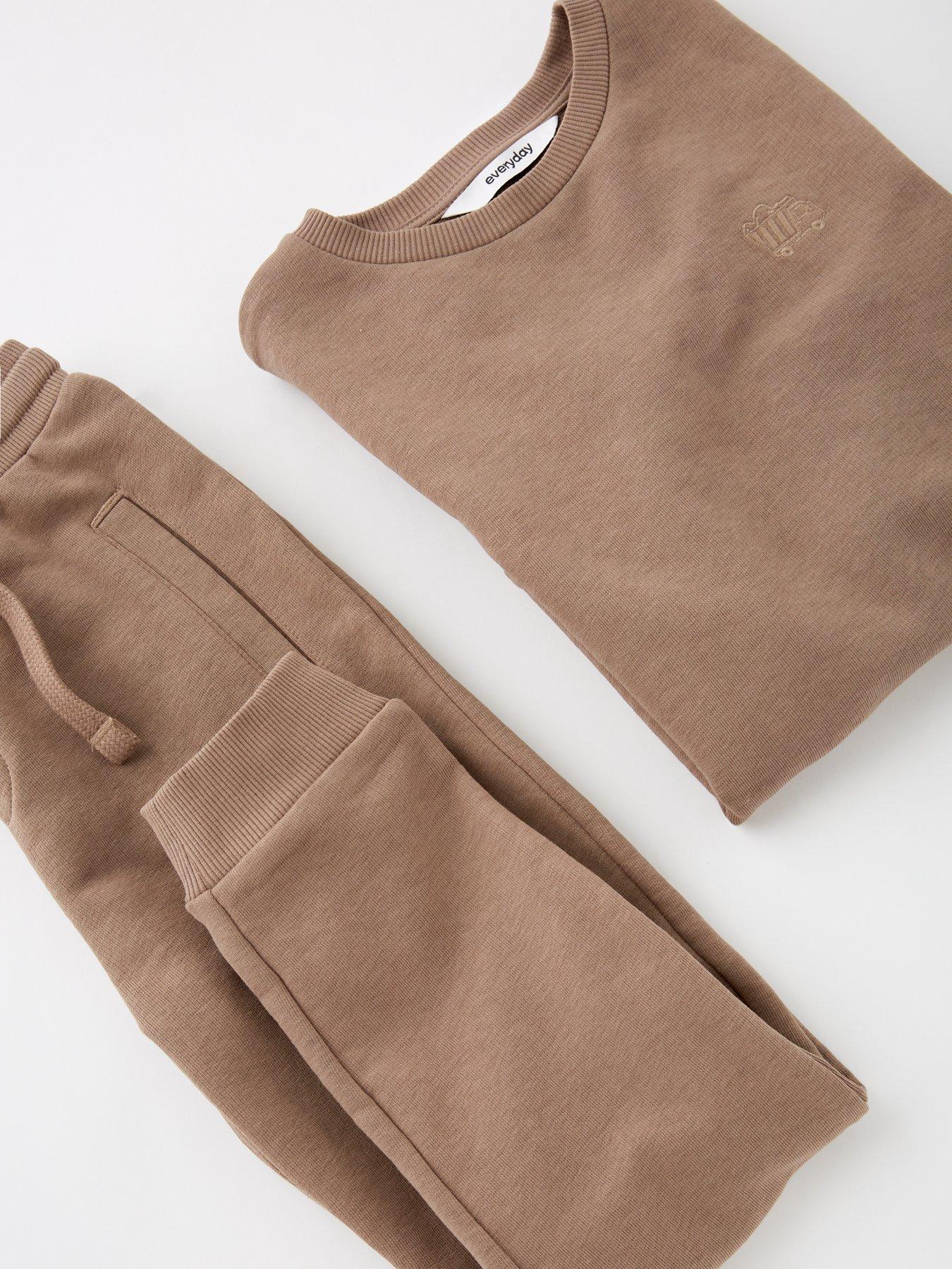 Image 4 of 4 of Everyday Boys Brown Sweat Top And Jog Set