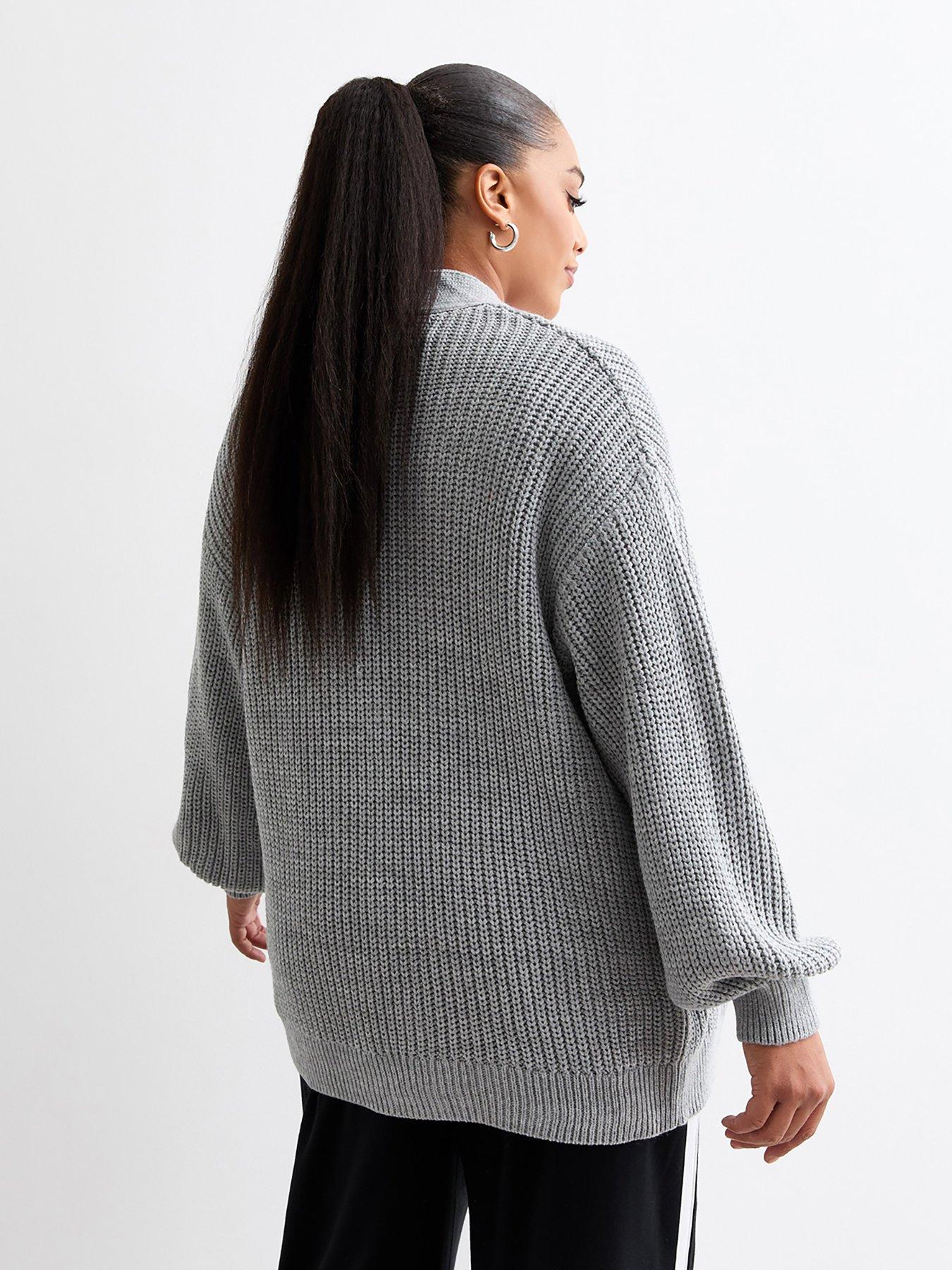 new-look-curves-balloon-sleeve-chunky-knit-cardigan-greystillFront