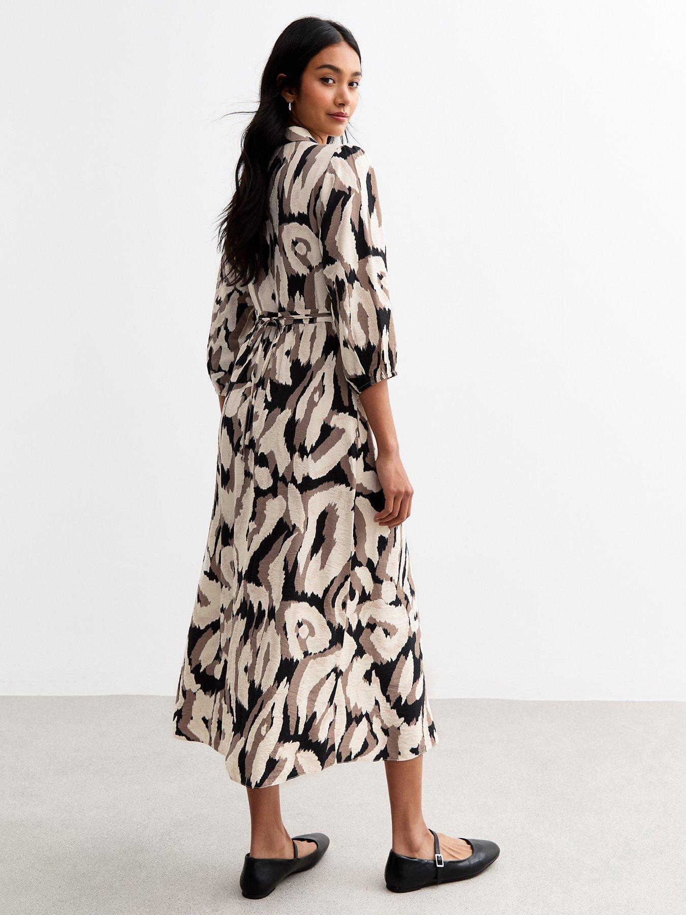 new-look-abstract-print-midi-shirt-dress--nbspbrownstillFront