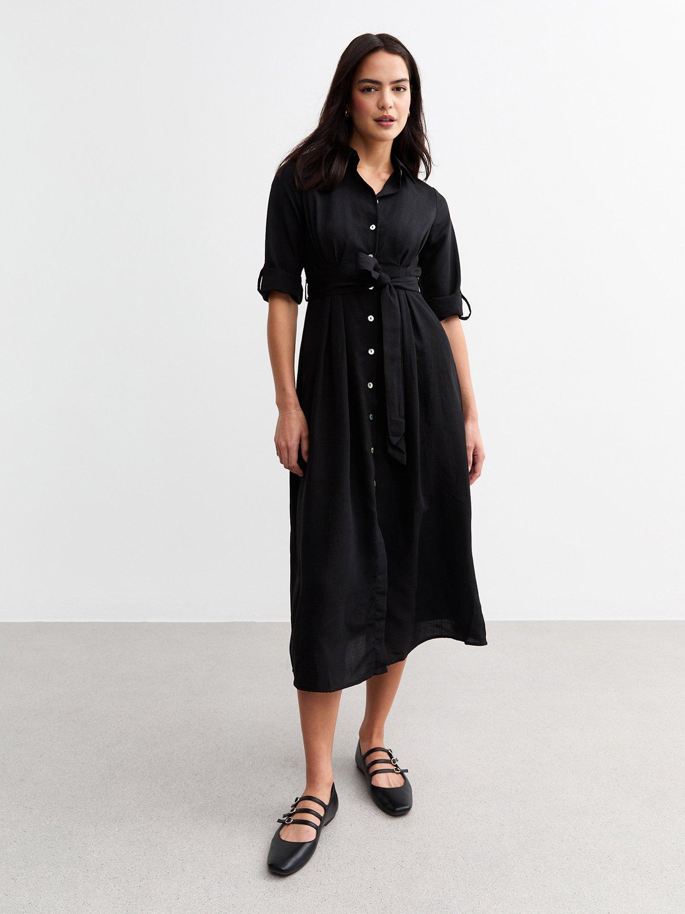 new-look-tie-waist-midi-shirt-dress-black