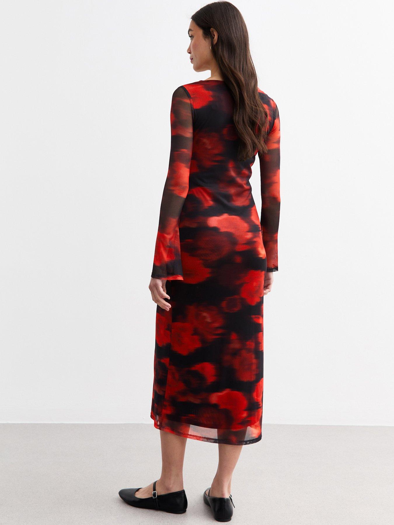 new-look-red-floral-mesh-square-neck-midi-dress-printstillFront