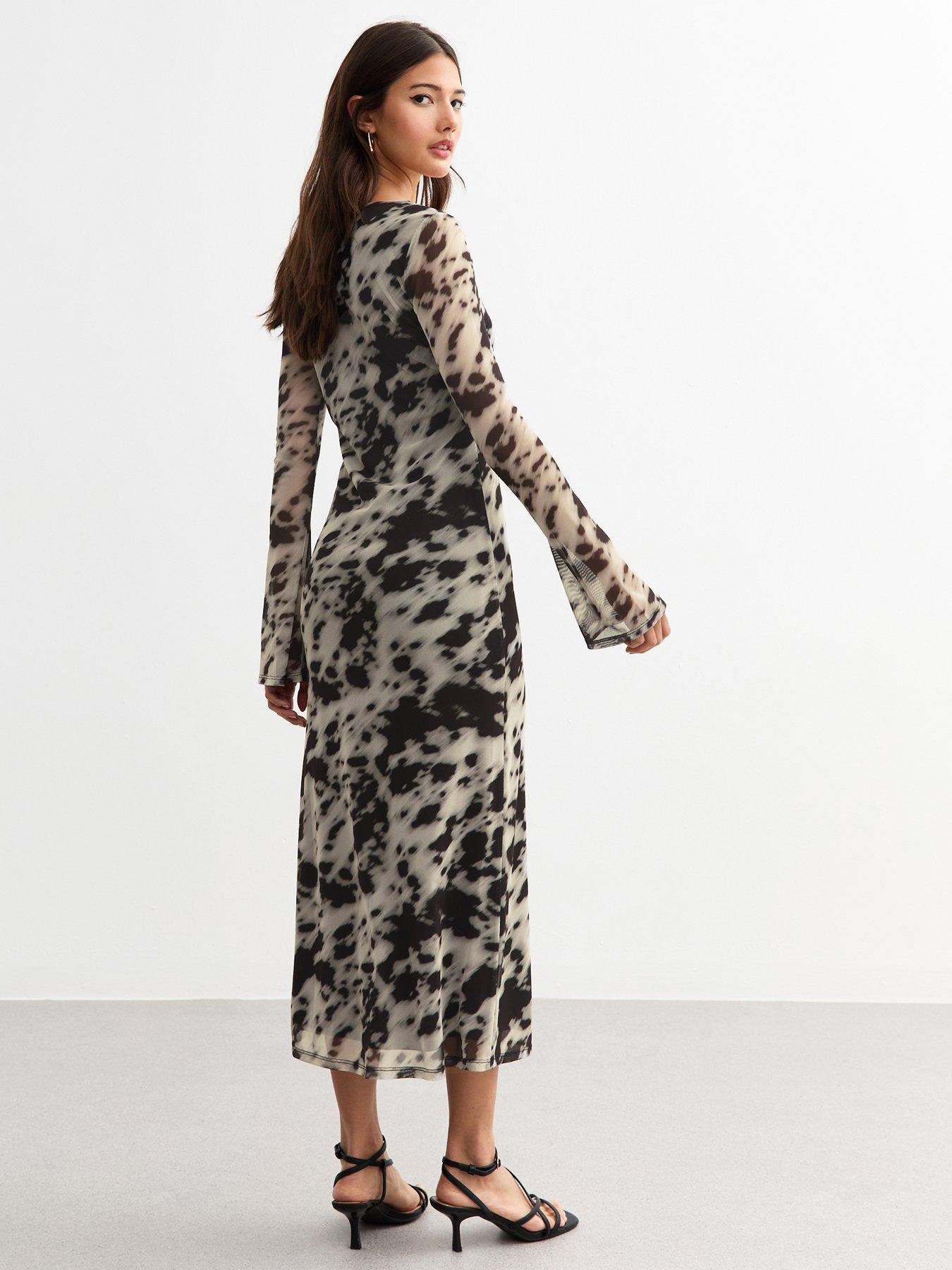 new-look-cow-mesh-long-sleeve-dress-printstillFront