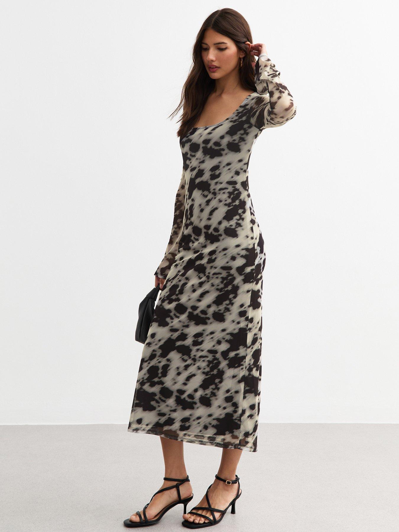 new-look-cow-mesh-long-sleeve-dress-printback