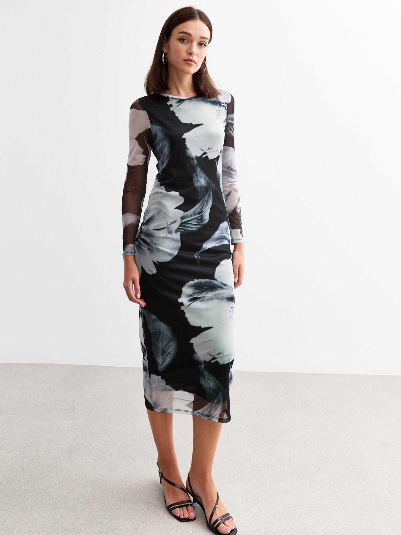 new-look-floral-mesh-long-sleeve-midi-dress-blackprint