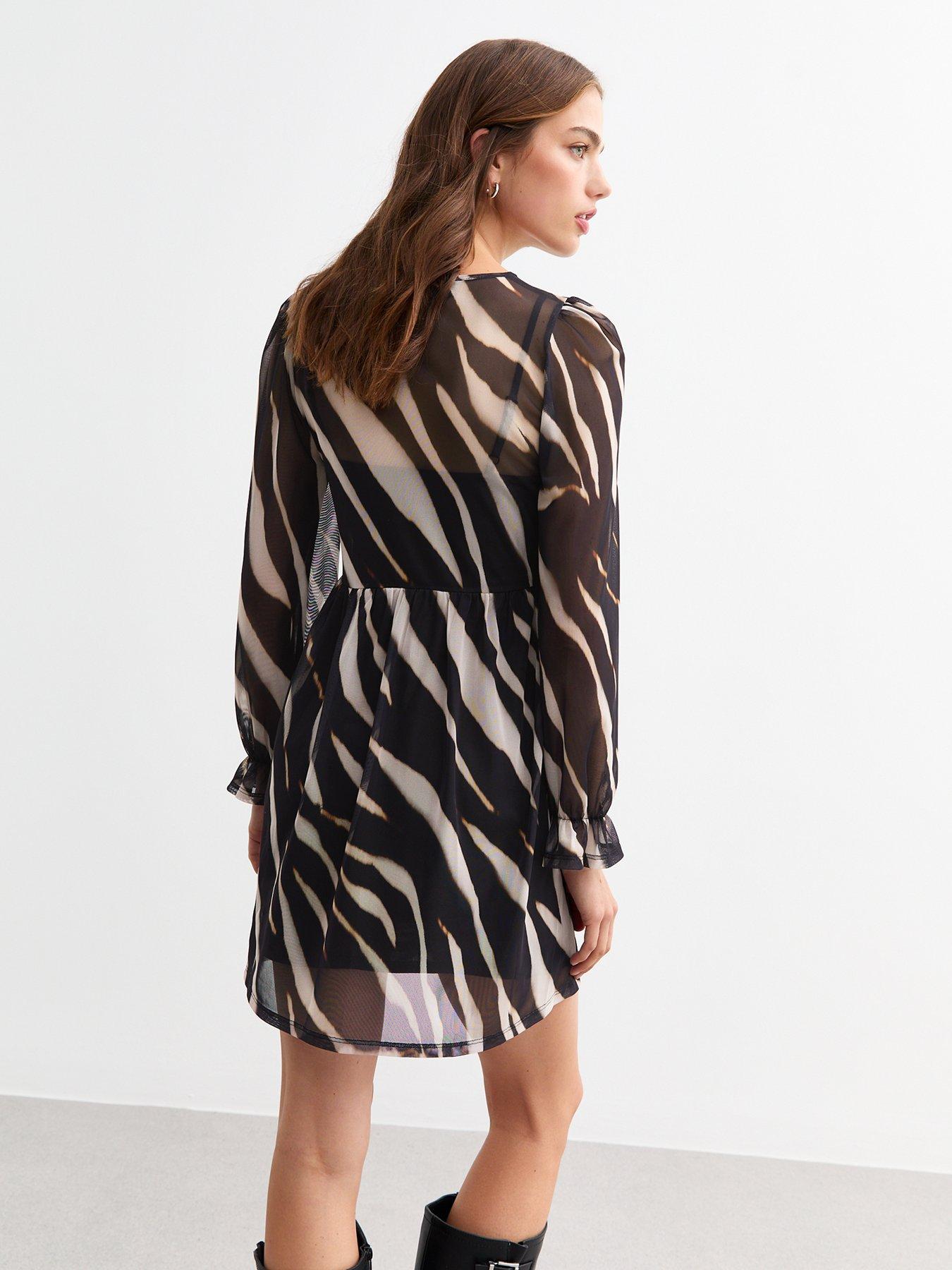 new-look-tiger-print-smock-mesh-mini-dress-blackwhitestillFront