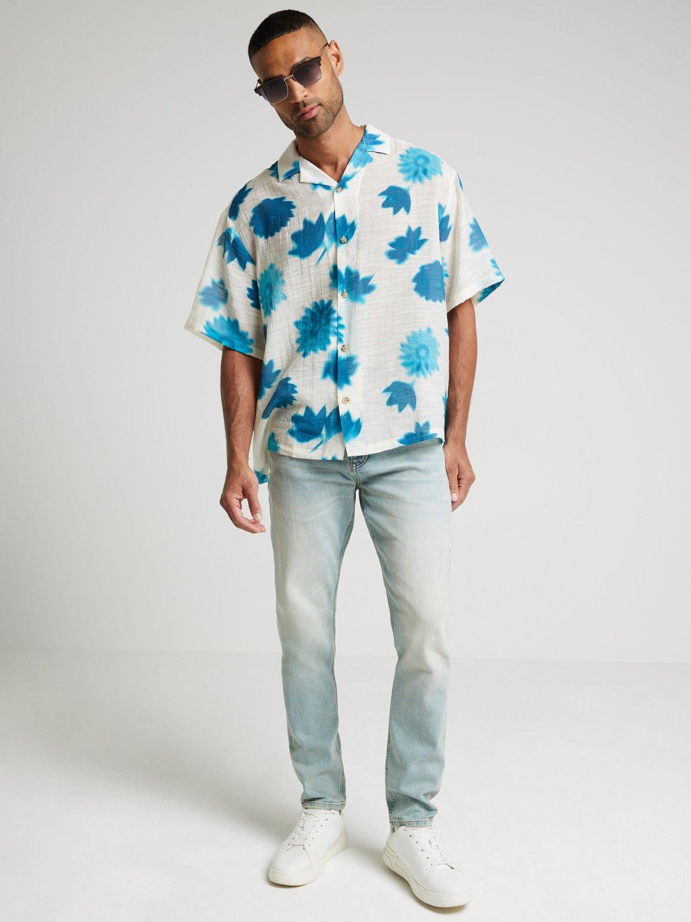 river-island-river-island-short-sleeve-blur-floral-print-revere-collar-shirtback