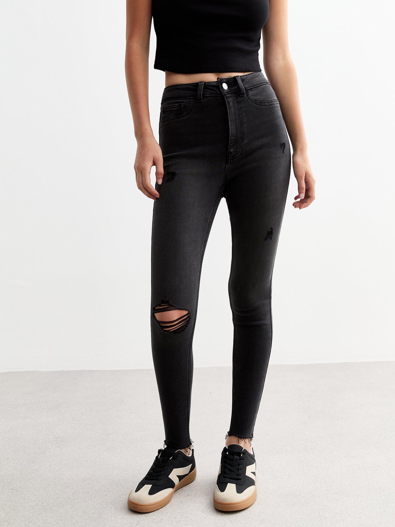 New Look Black Hallie Disco Ripped Super Skinny Jeans Very Ireland