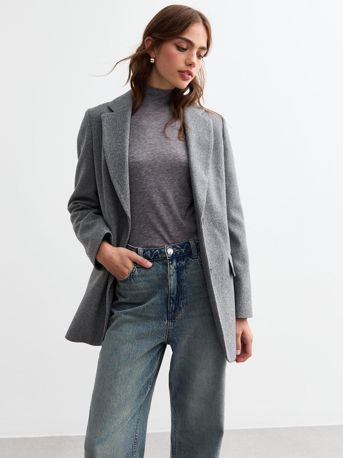 new-look-grey-textured-single-breasted-oversized-blazer