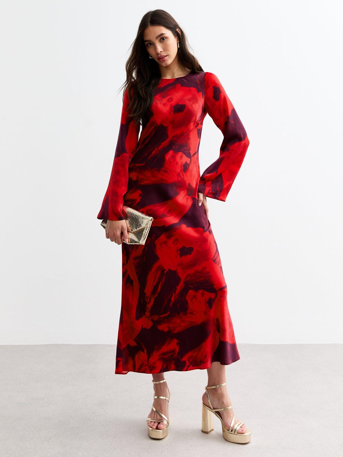 new-look-abstract-long-sleeved-midi-dress-print