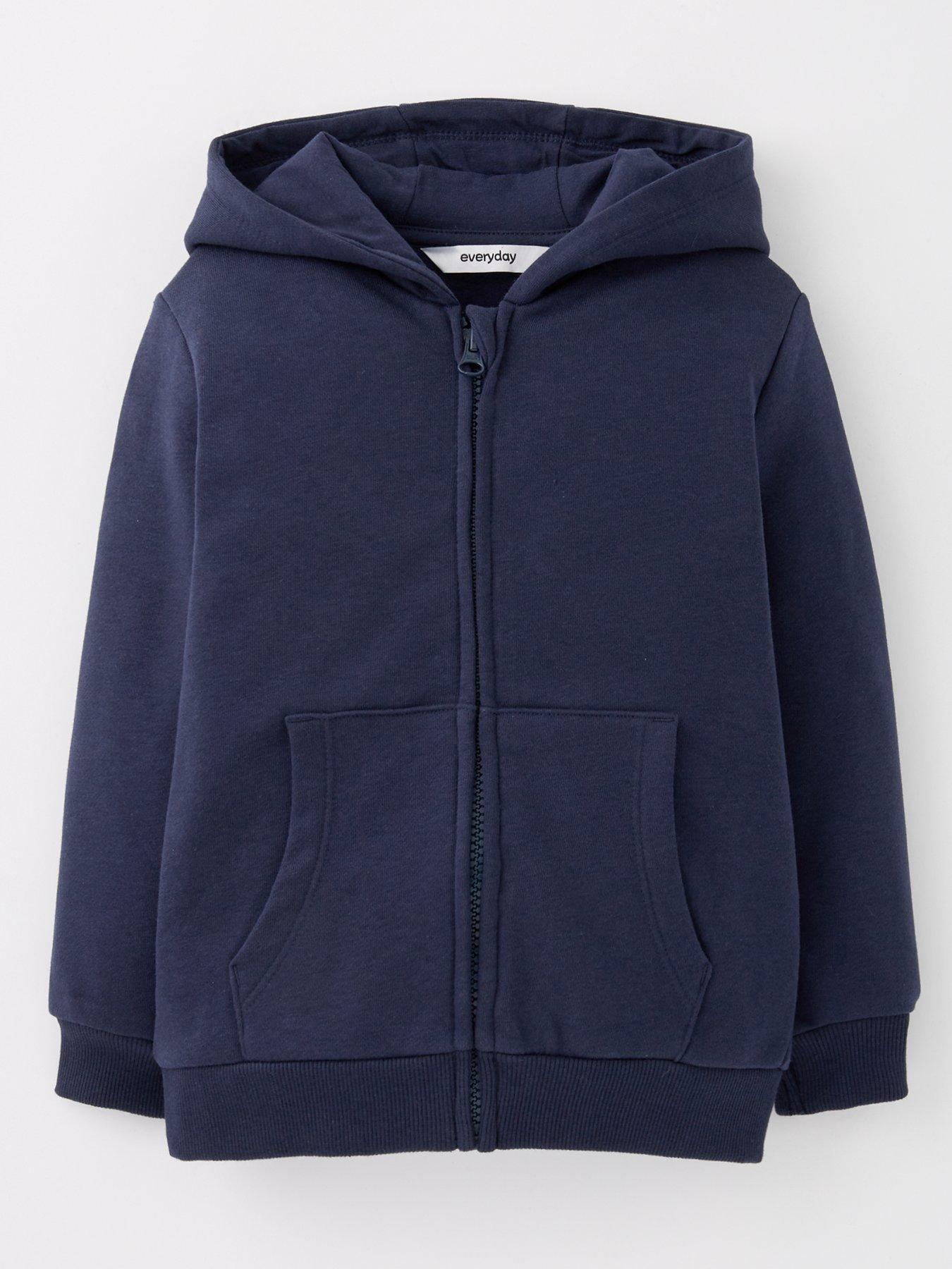 undefined Boys Zip Through Hoodie - Navy