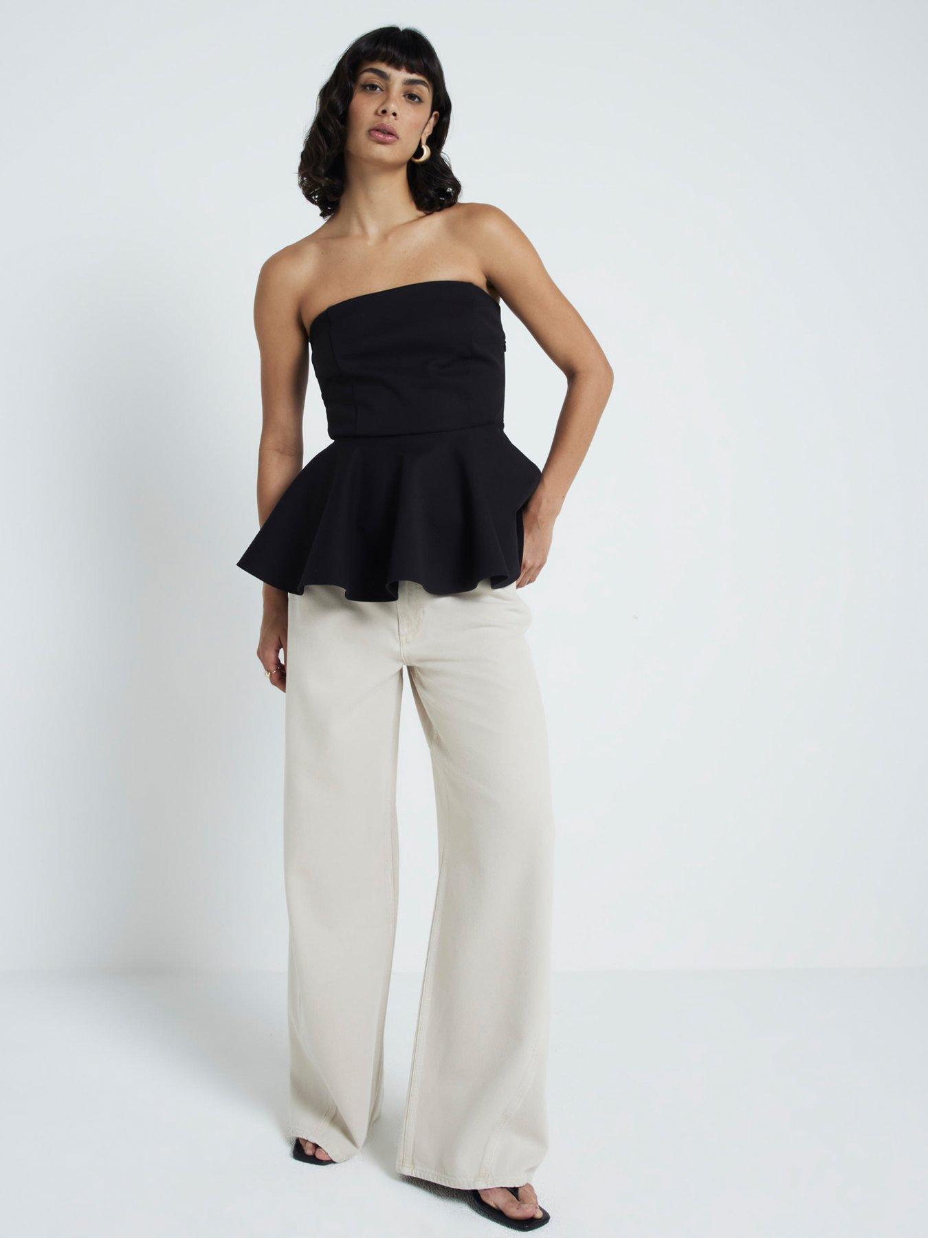 river-island-crepe-peplum-top-blackback