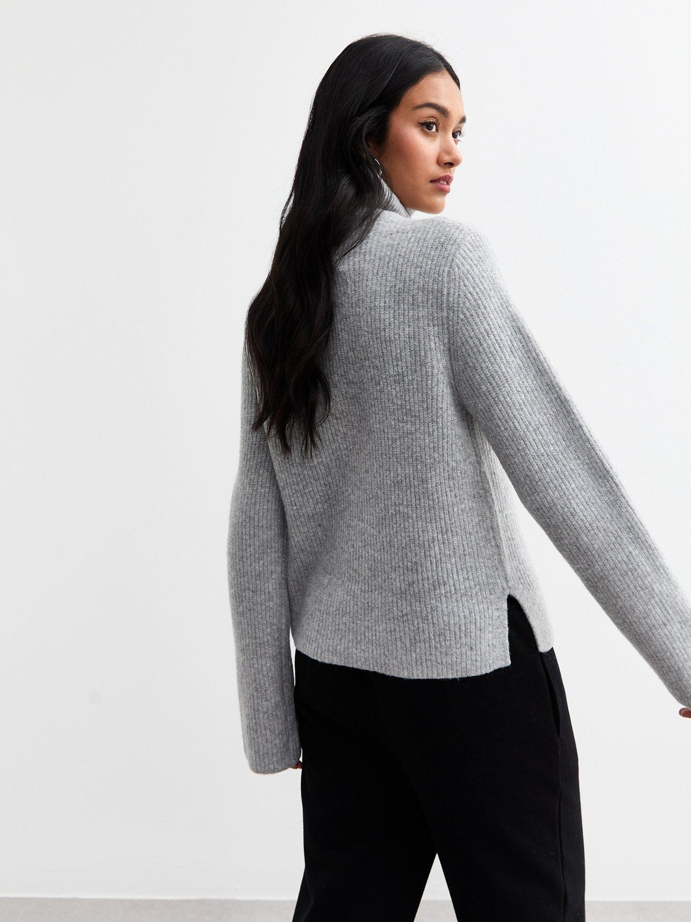 new-look-ribbed-half-zip-knit-jumper-greystillFront