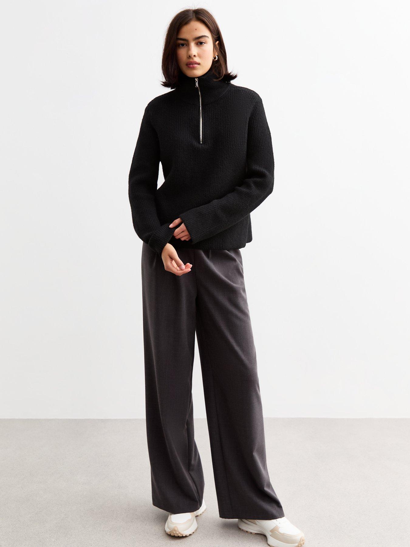 new-look-ribbed-half-zip-knit-jumper-blackback