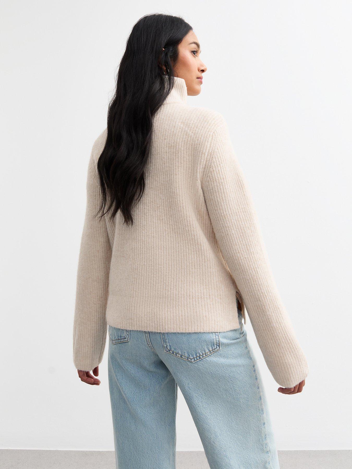 new-look-ribbed-half-zip-knit-jumper-creamstillFront