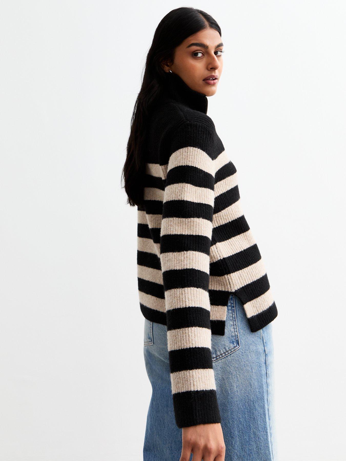 new-look-black-striped-half-zip-jumper-multistillFront