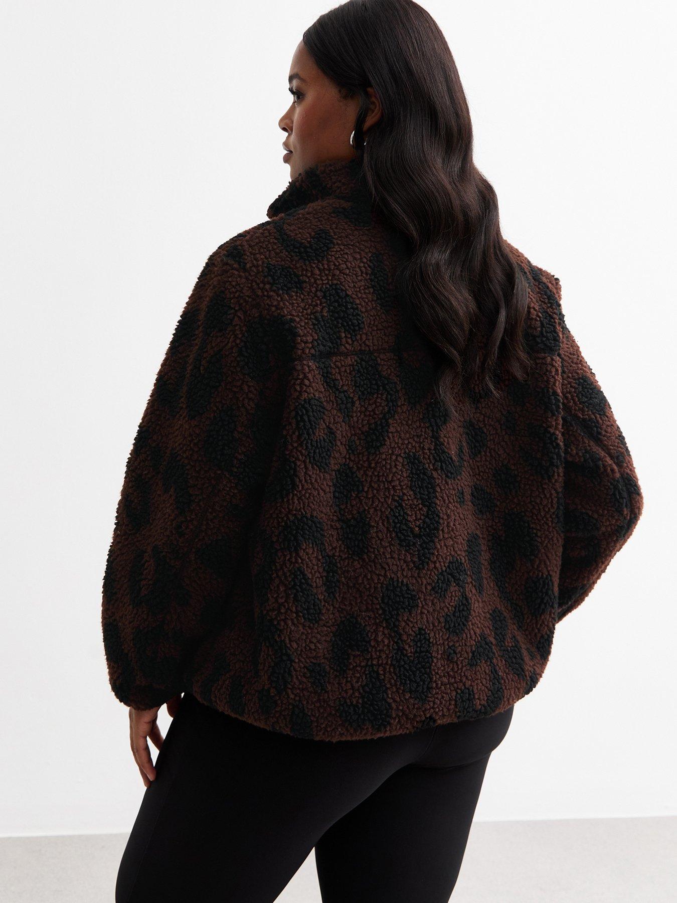 new-look-curves-brown-animal-fleece-jacket-printstillFront