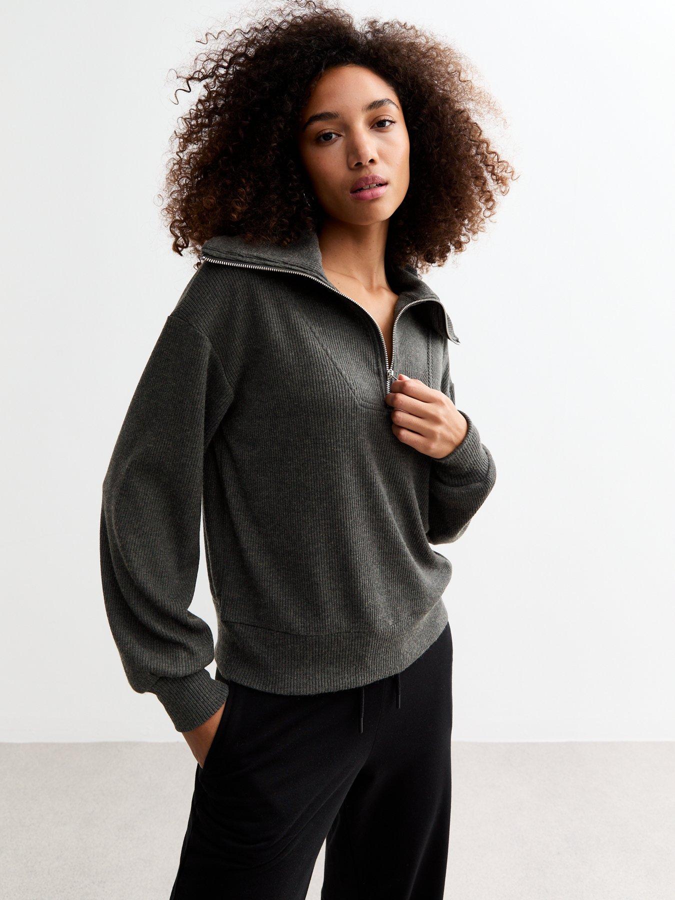 new-look-grey-rib-soft-touch-oversized-half-zip-jumper