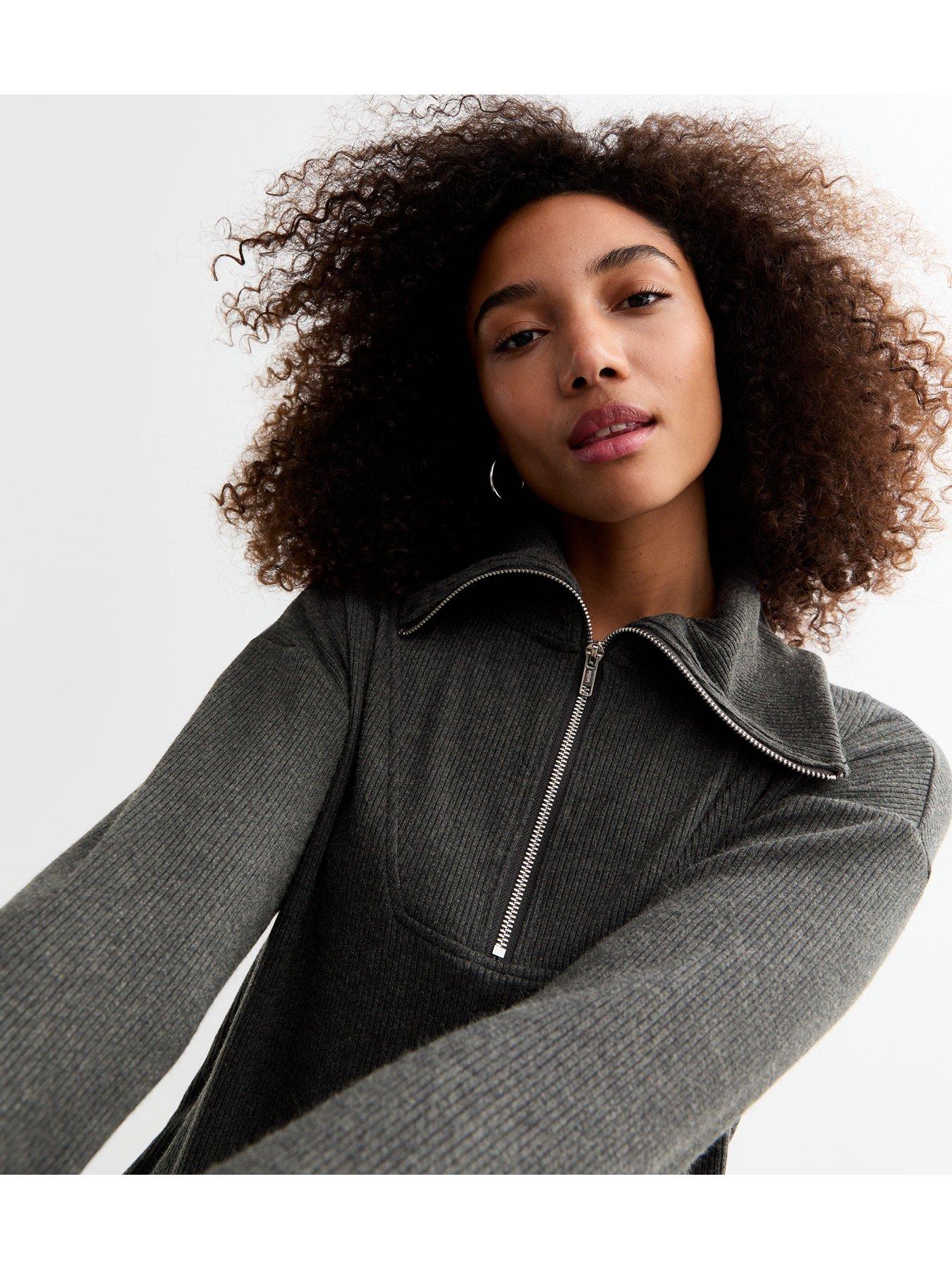 new-look-grey-rib-soft-touch-oversized-half-zip-jumperoutfit