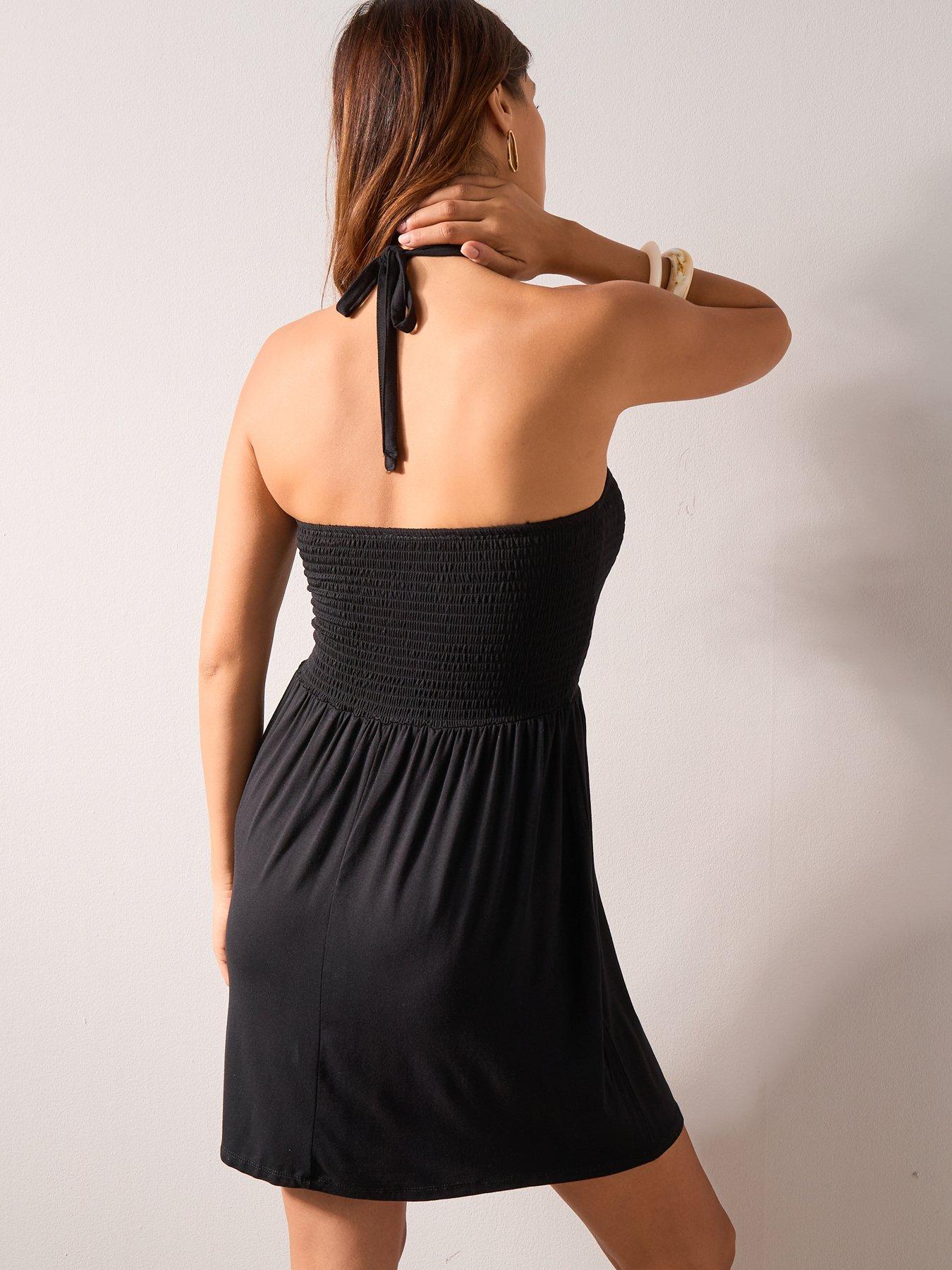 Image 2 of 7 of The Very Collection Shirred Detachable Strap Mini Dress