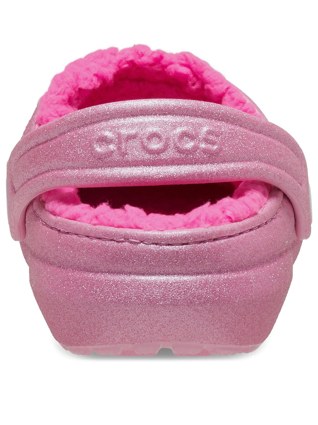 crocs-kids-classic-lined-glitter-clog-pinkback