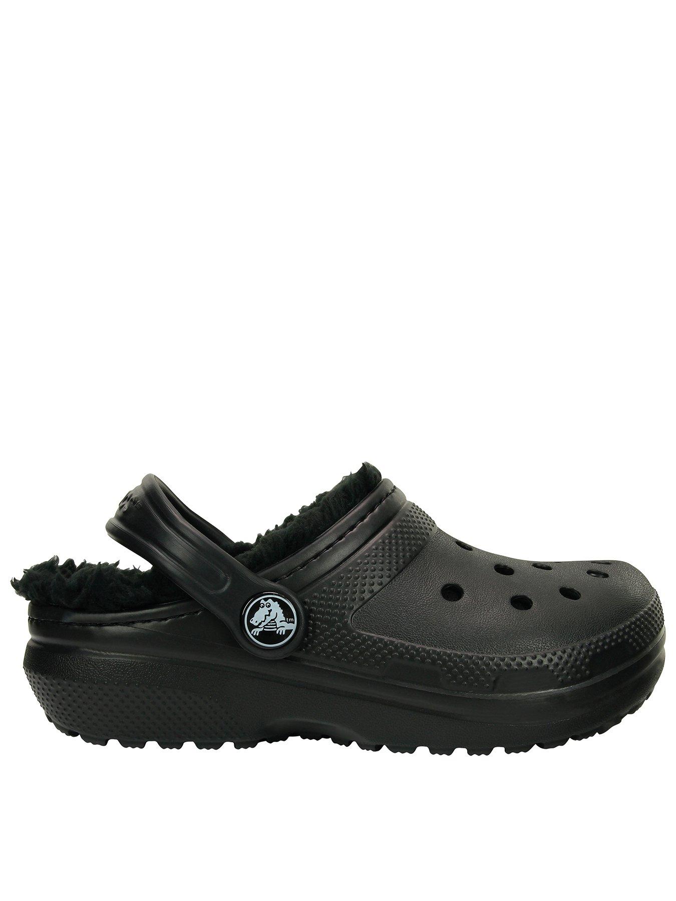 crocs-kids-classic-lined-clog-sandal-blackfront