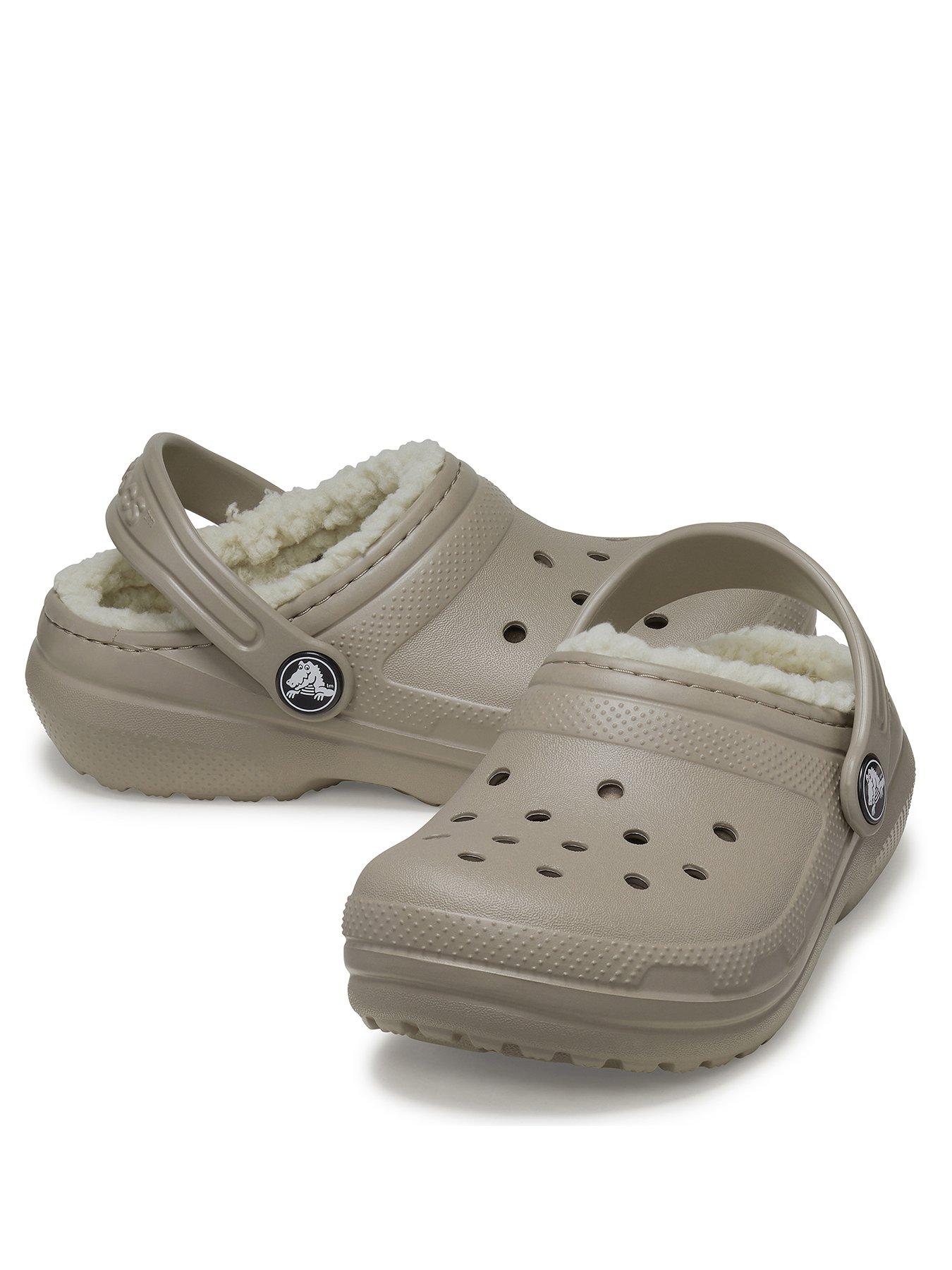 crocs-kids-classic-lined-clog-brownstillFront