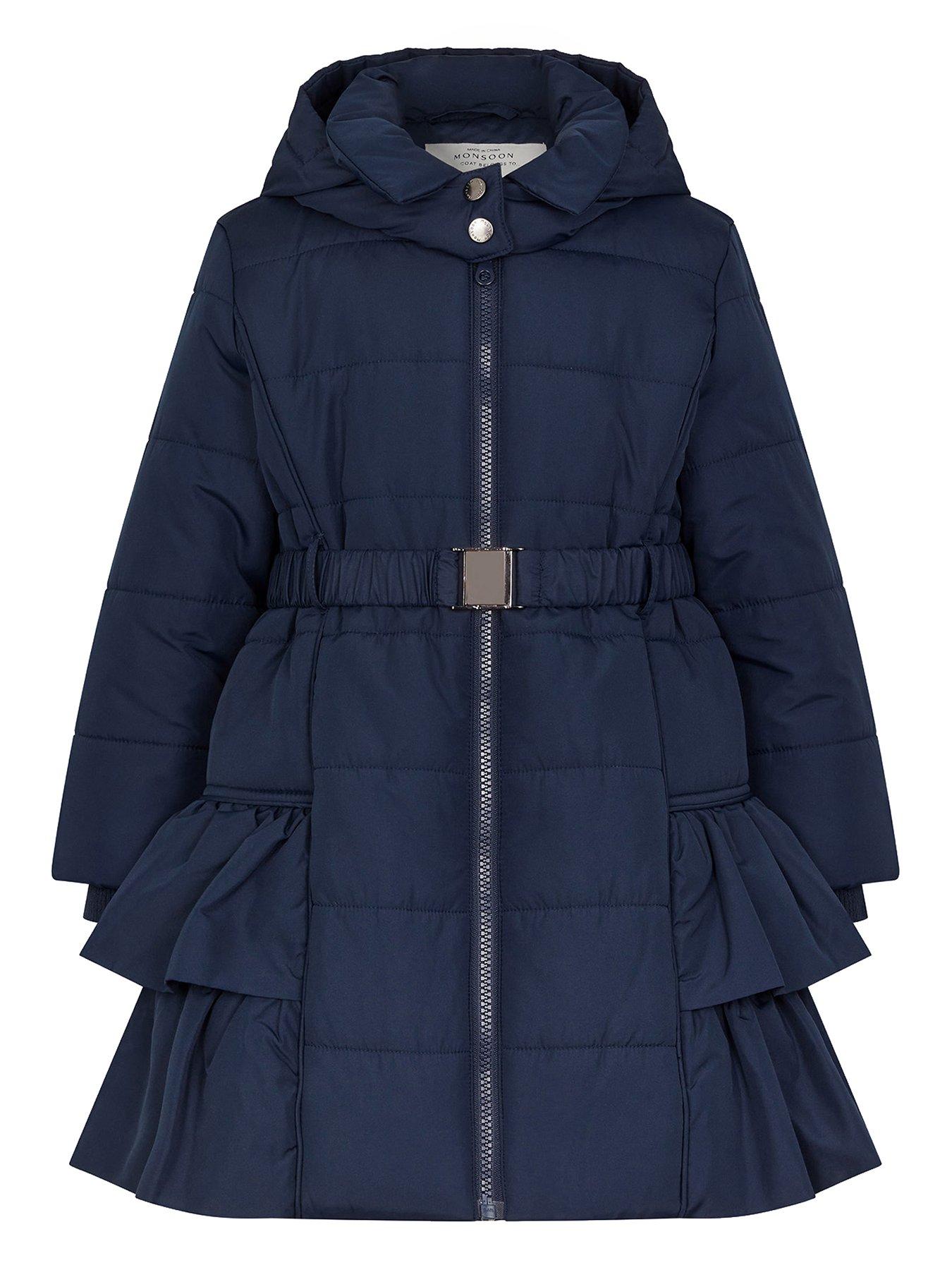 monsoon-girls-belted-ruffle-coat-navyfront