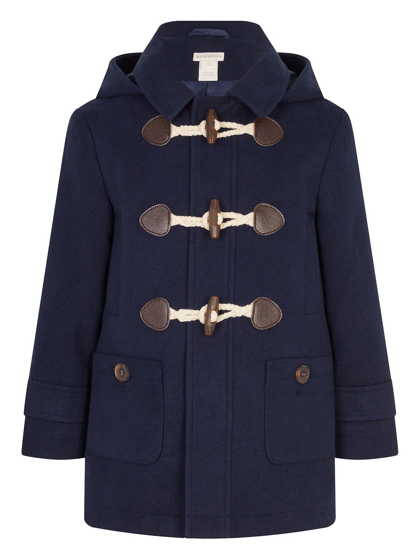 Childrens navy duffle coat on sale