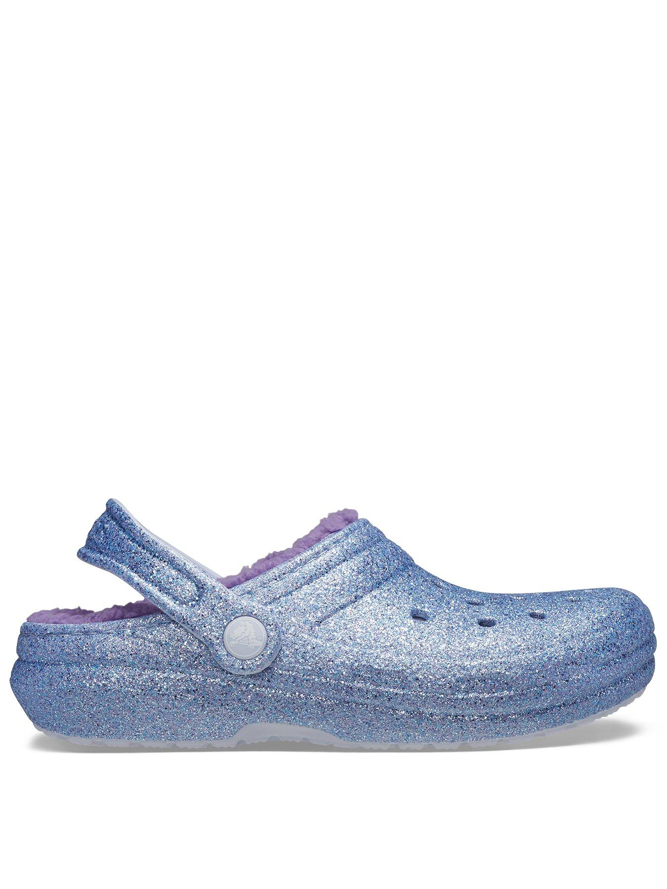 crocs-kids-classic-lined-glitter-clog-purple