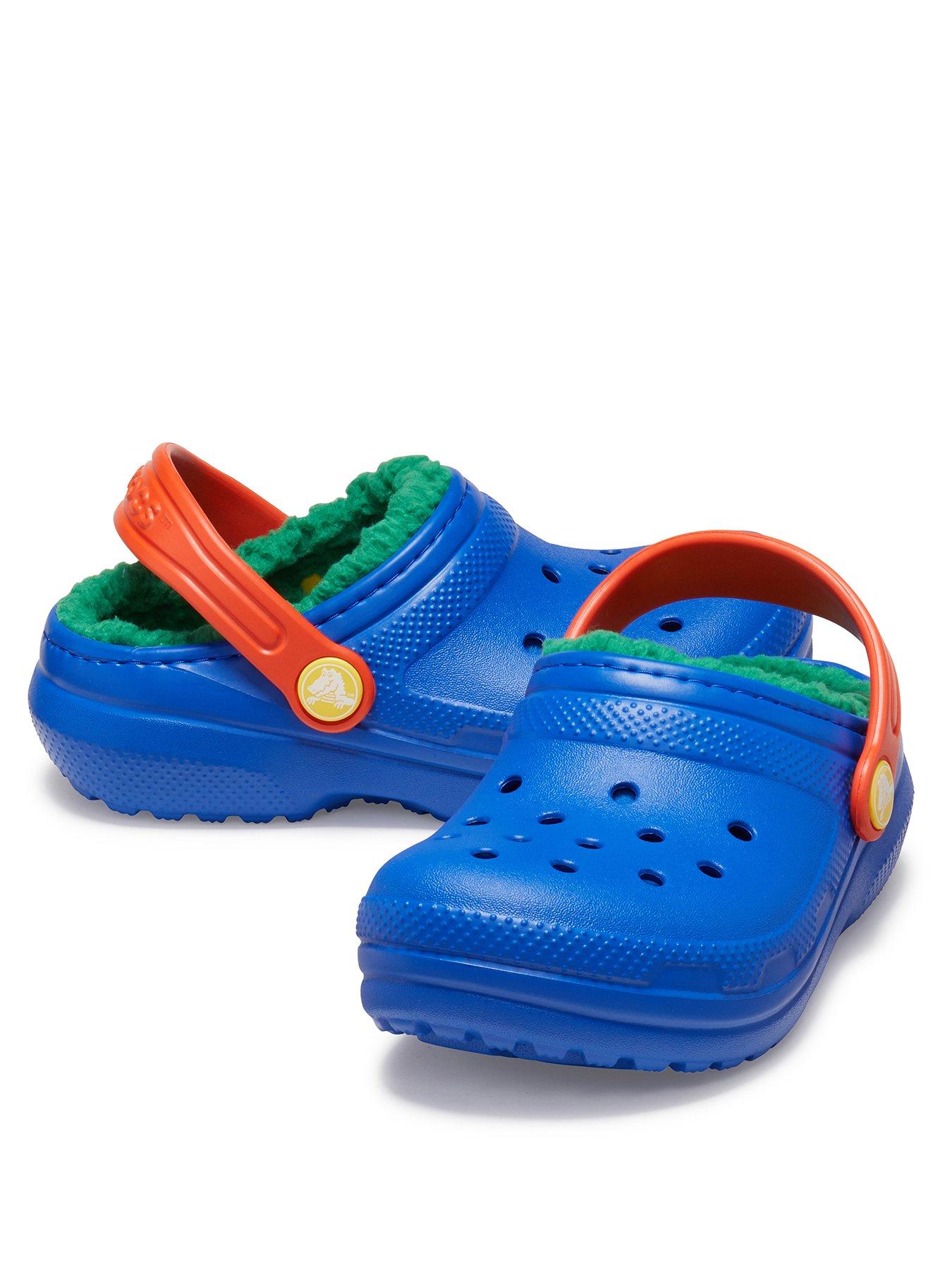 crocs-kids-classic-lined-clog-bluestillFront