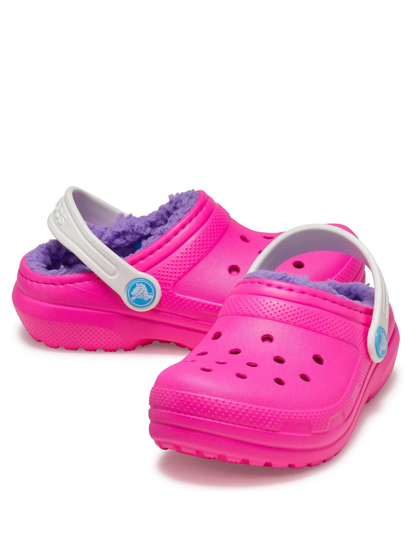 crocs-kids-classic-lined-clog-pinkstillFront