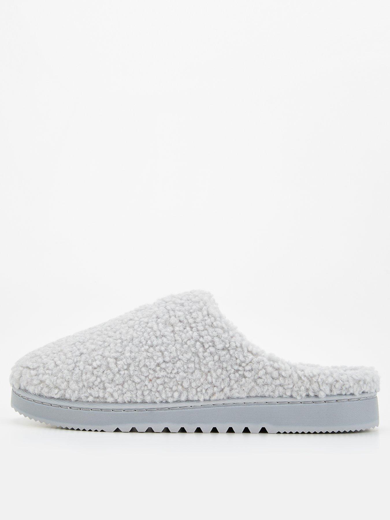 v-by-very-borg-mule-slipper-grey