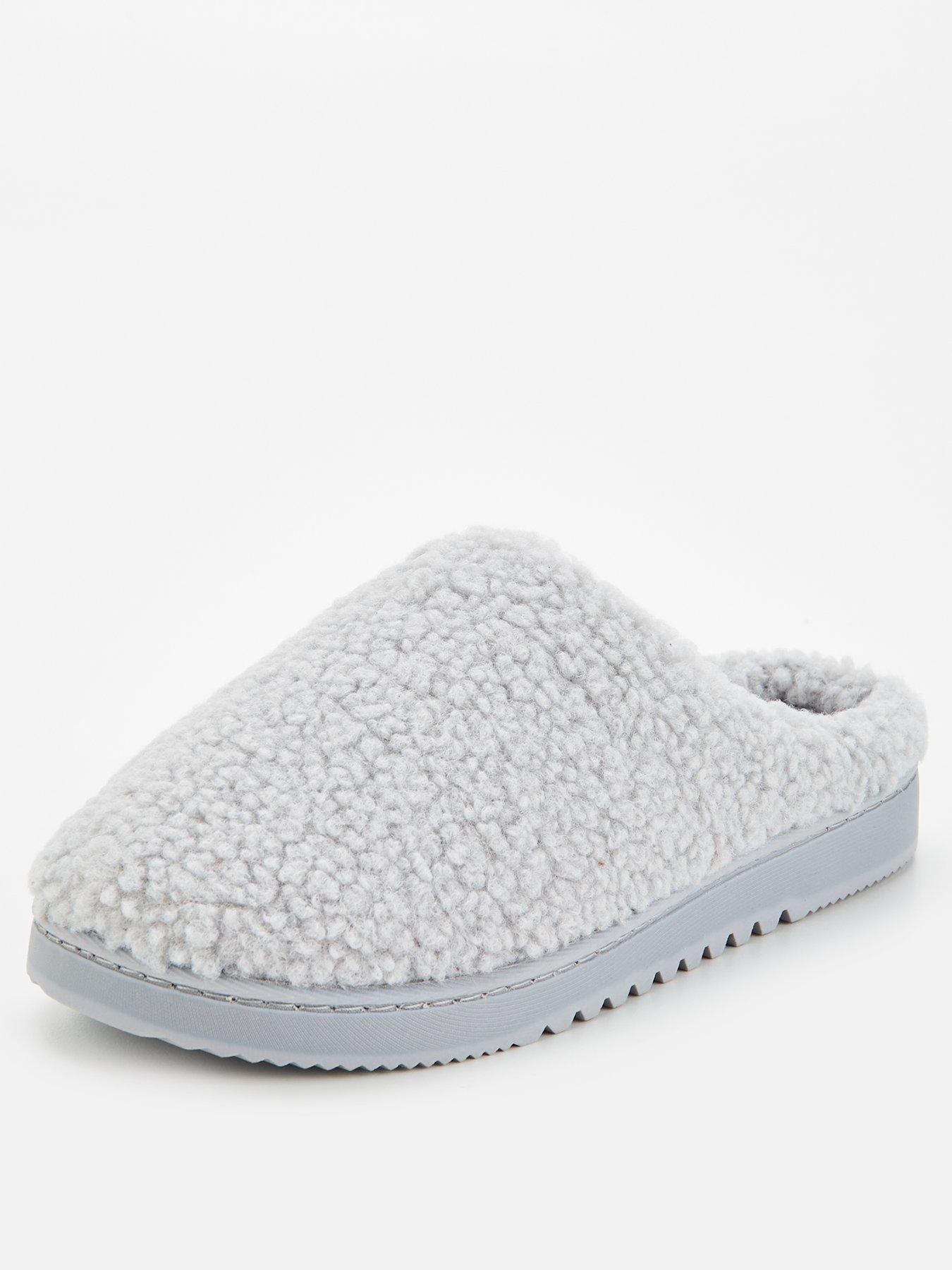 v-by-very-borg-mule-slipper-greystillFront