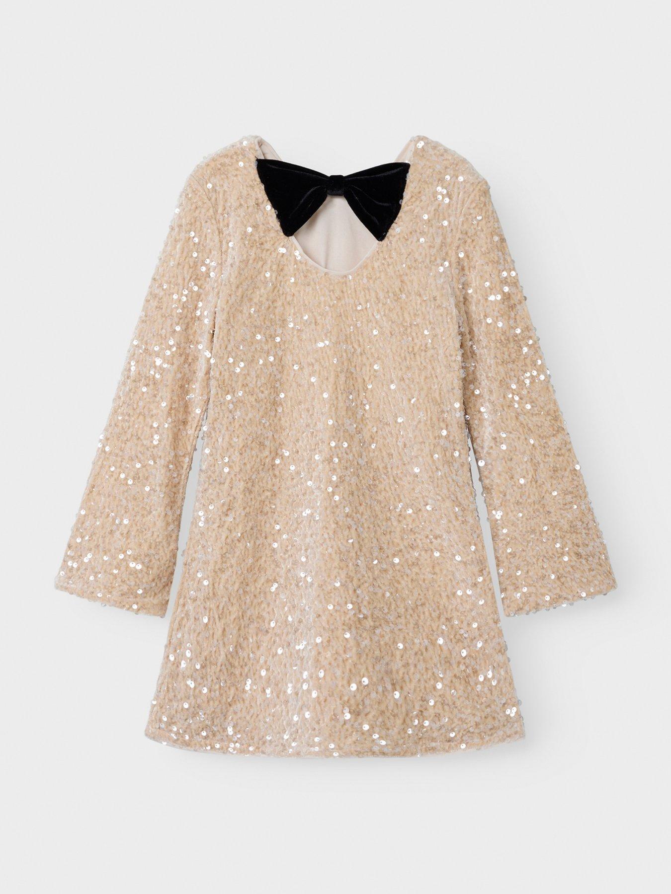 name-it-girls-long-sleeve-sequin-bow-back-dress-jet-streamstillFront