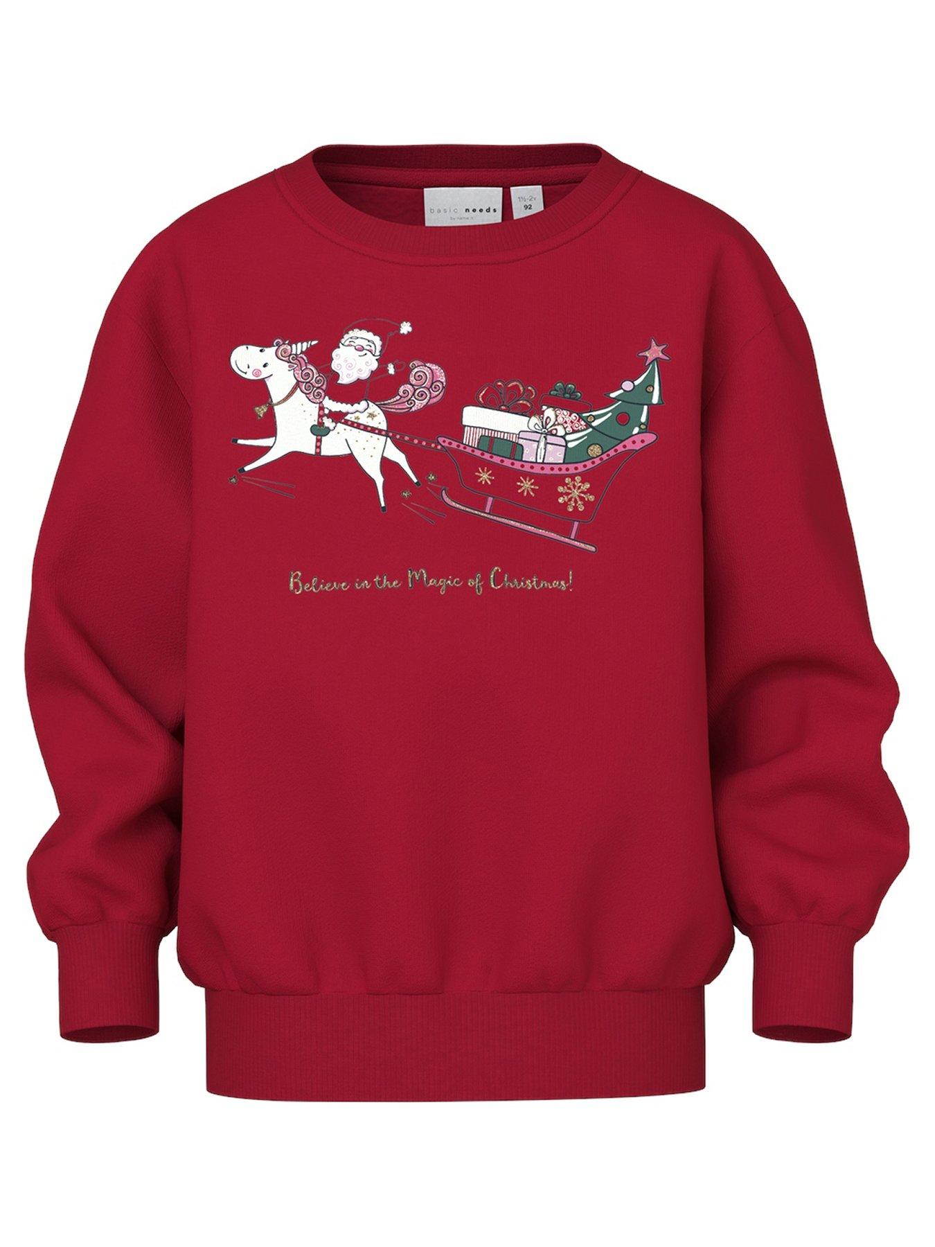 name-it-mini-girls-christmas-sweat-jester-red