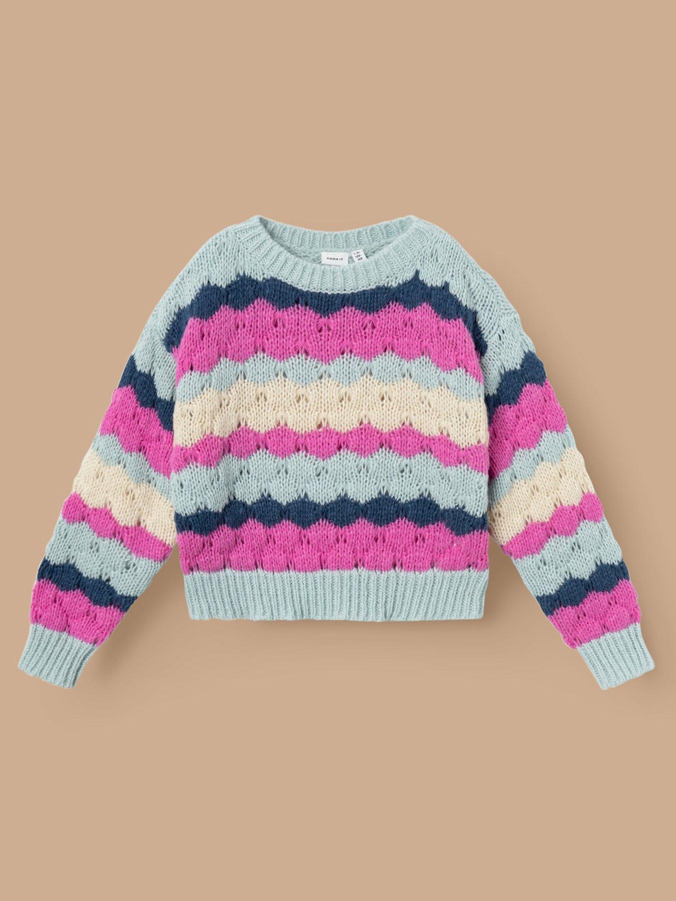 name-it-girls-bright-stripe-knitted-jumper-phlox-pink