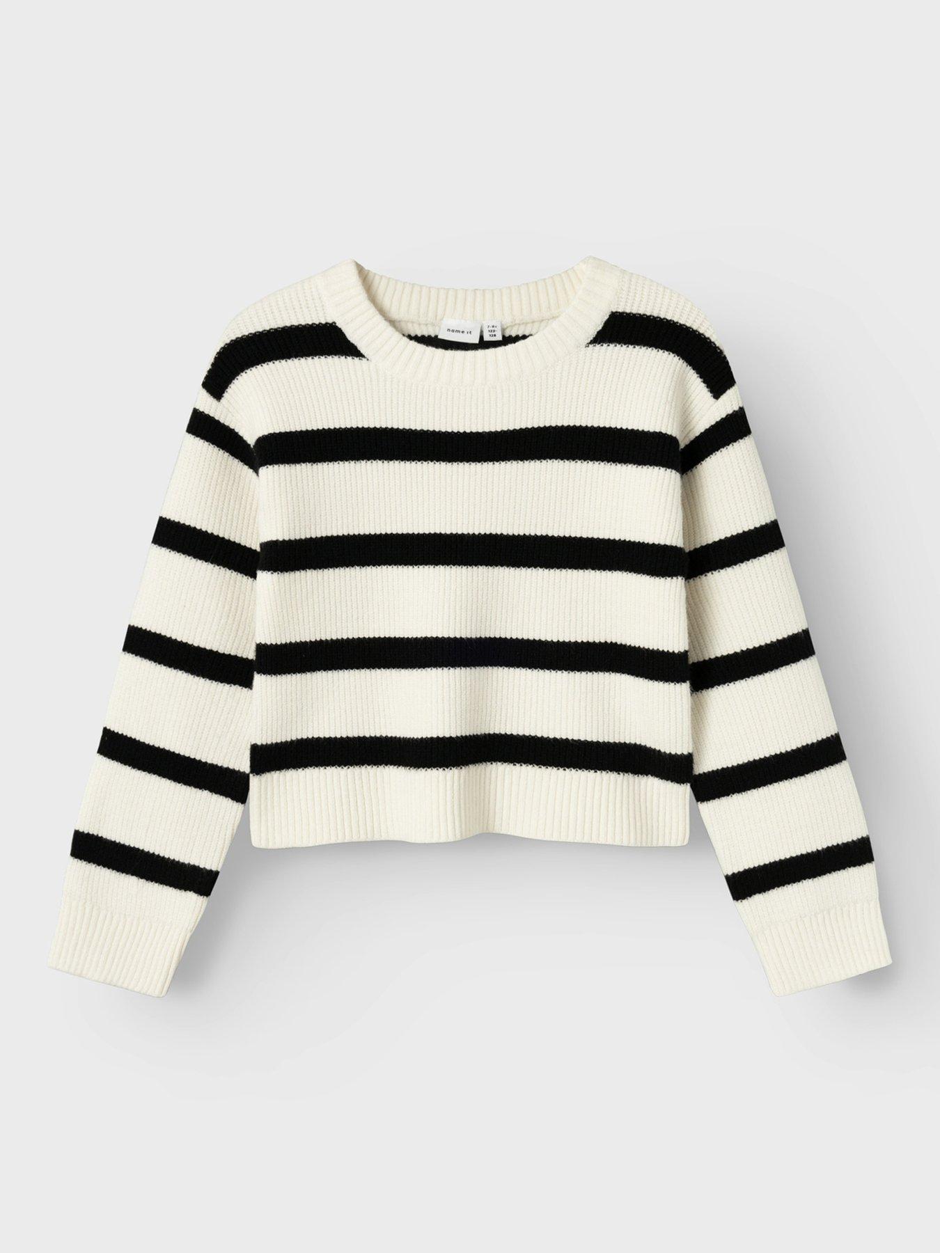 name-it-girls-stripe-knitted-jumper-jet-stream-creamstillFront