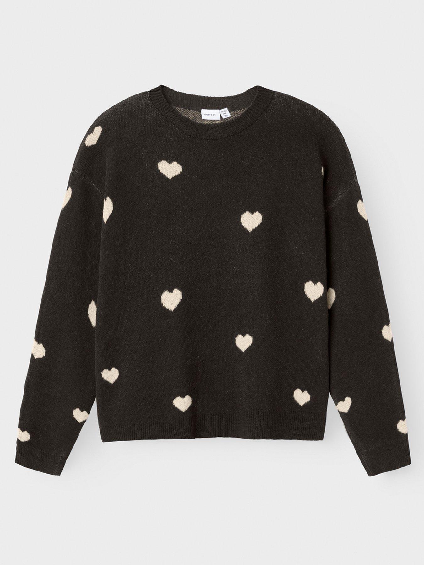 name-it-girls-heart-knitted-jumper-black