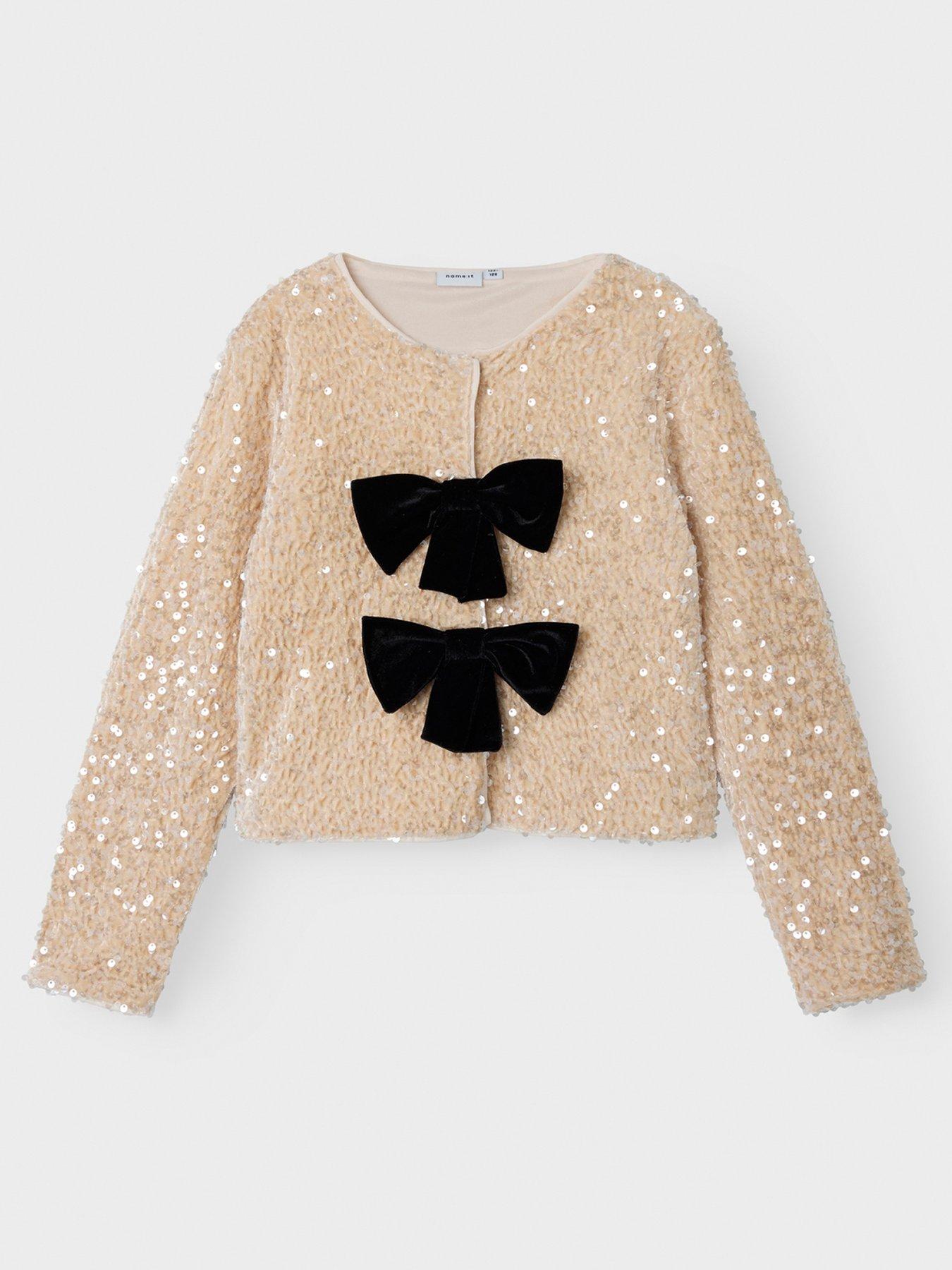 name-it-girls-bow-front-sequin-cardigan-jet-stream