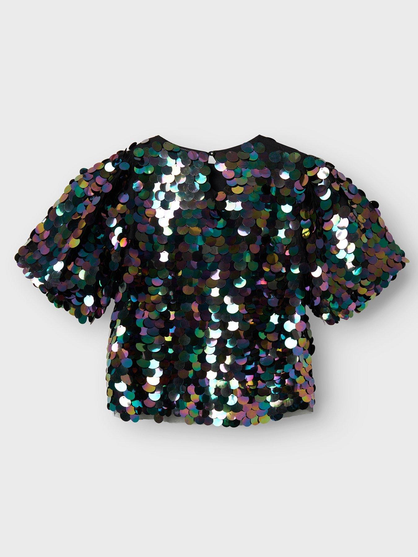 name-it-girls-sequin-short-sleeve-top-blackback