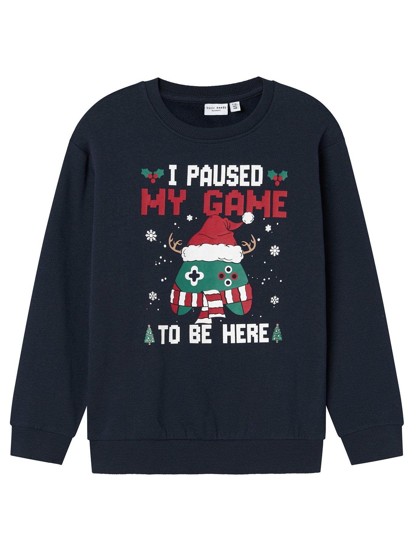 name-it-boys-gaming-christmas-sweat-dark-sapphire