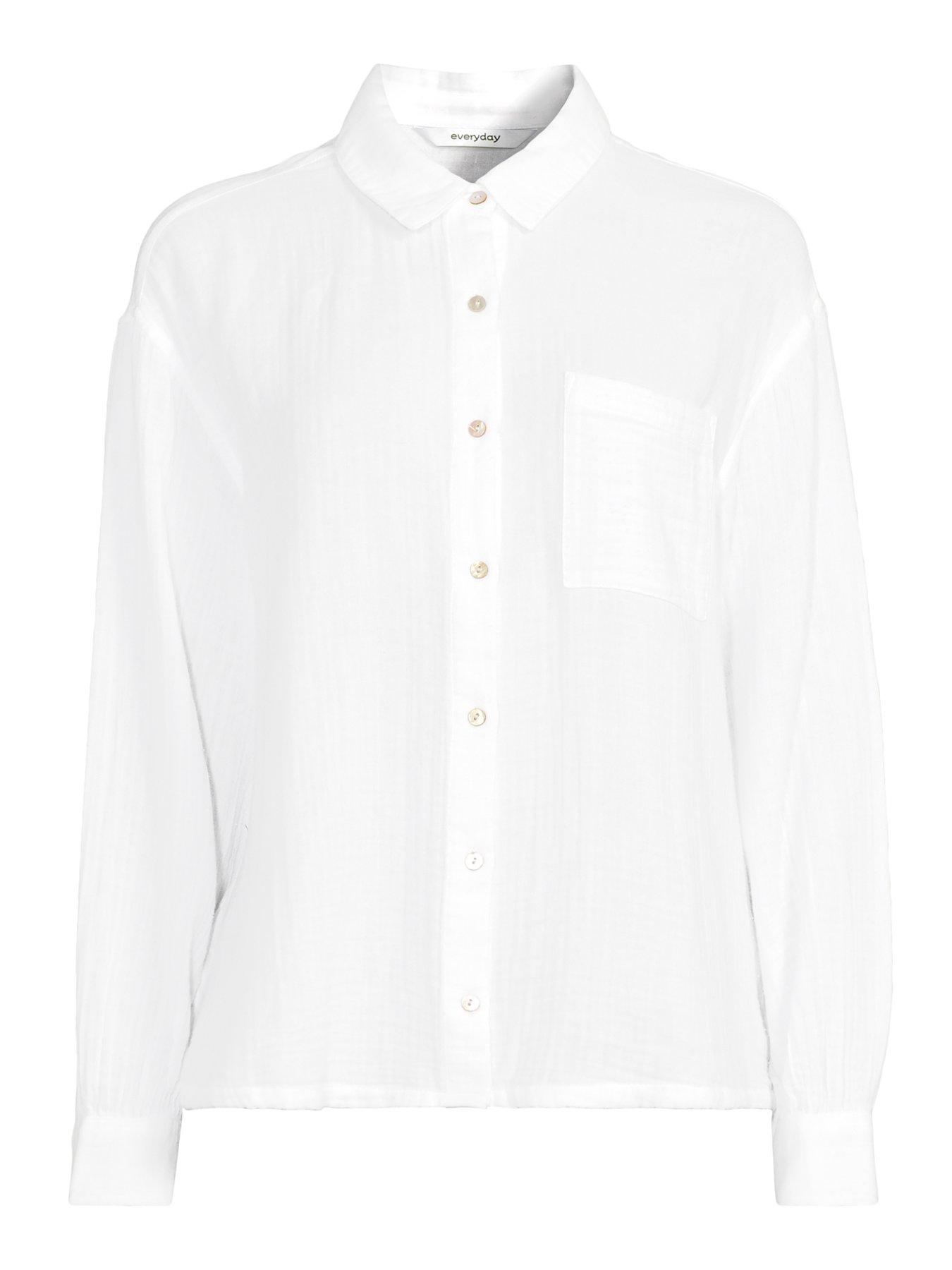 Image 7 of 7 of The Very Collection Crinkle Long Sleeve Beach Shirt