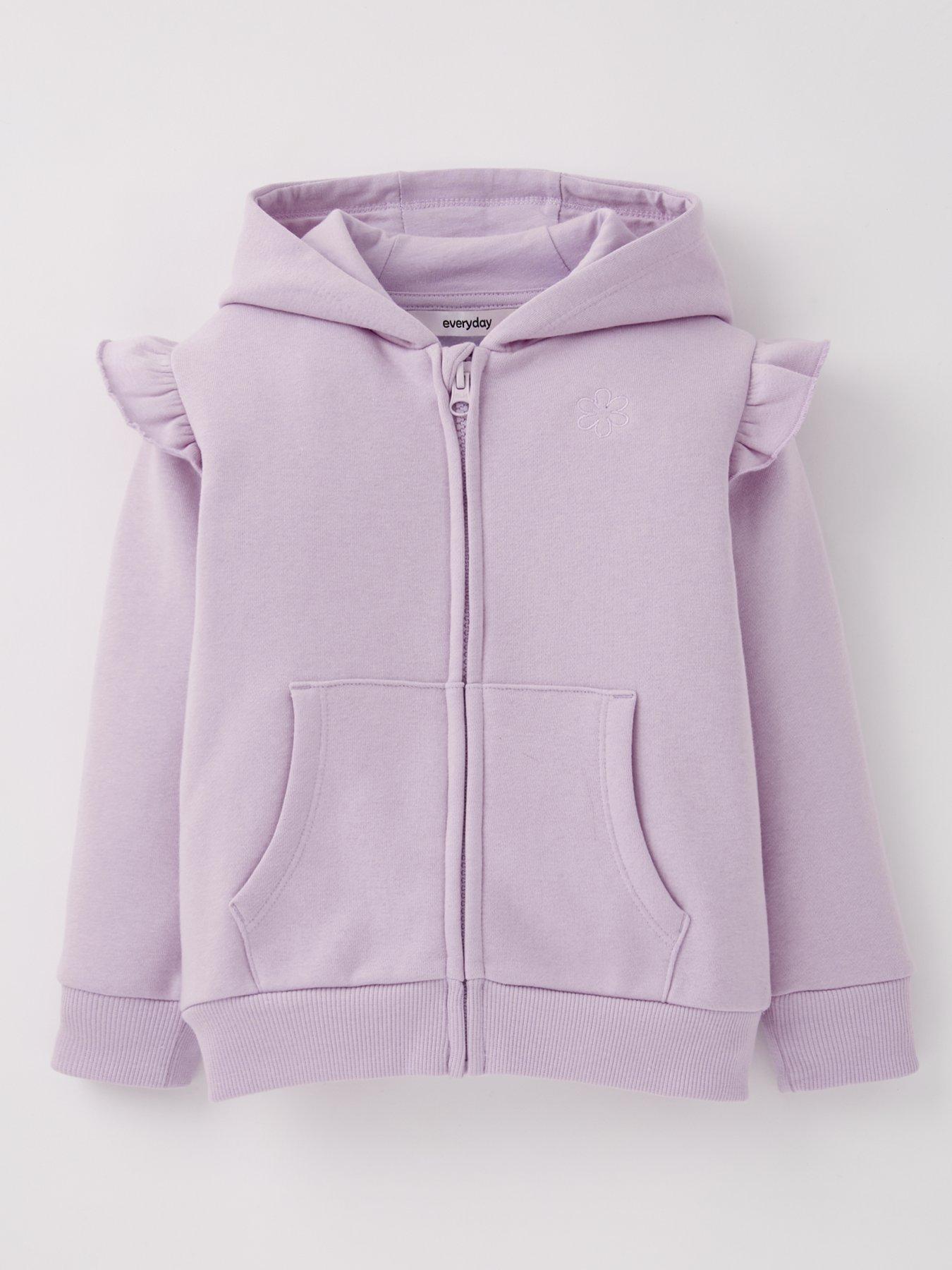 Everyday Girls Frill Zip Through Hoodie - Lilac