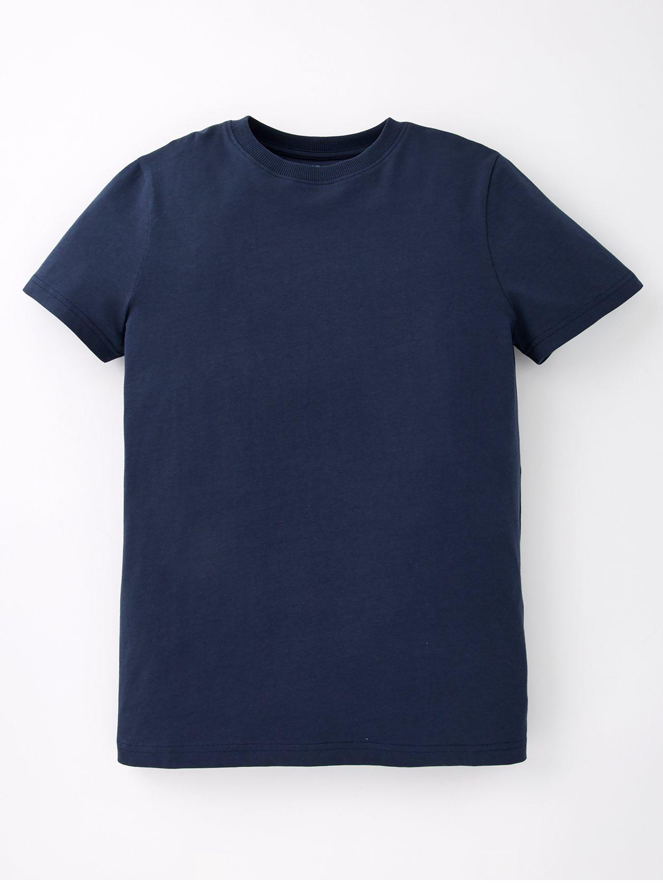 Image 3 of 5 of The Very Collection Boys 3 Pack Solid Short Sleeve T-Shirt - Blue