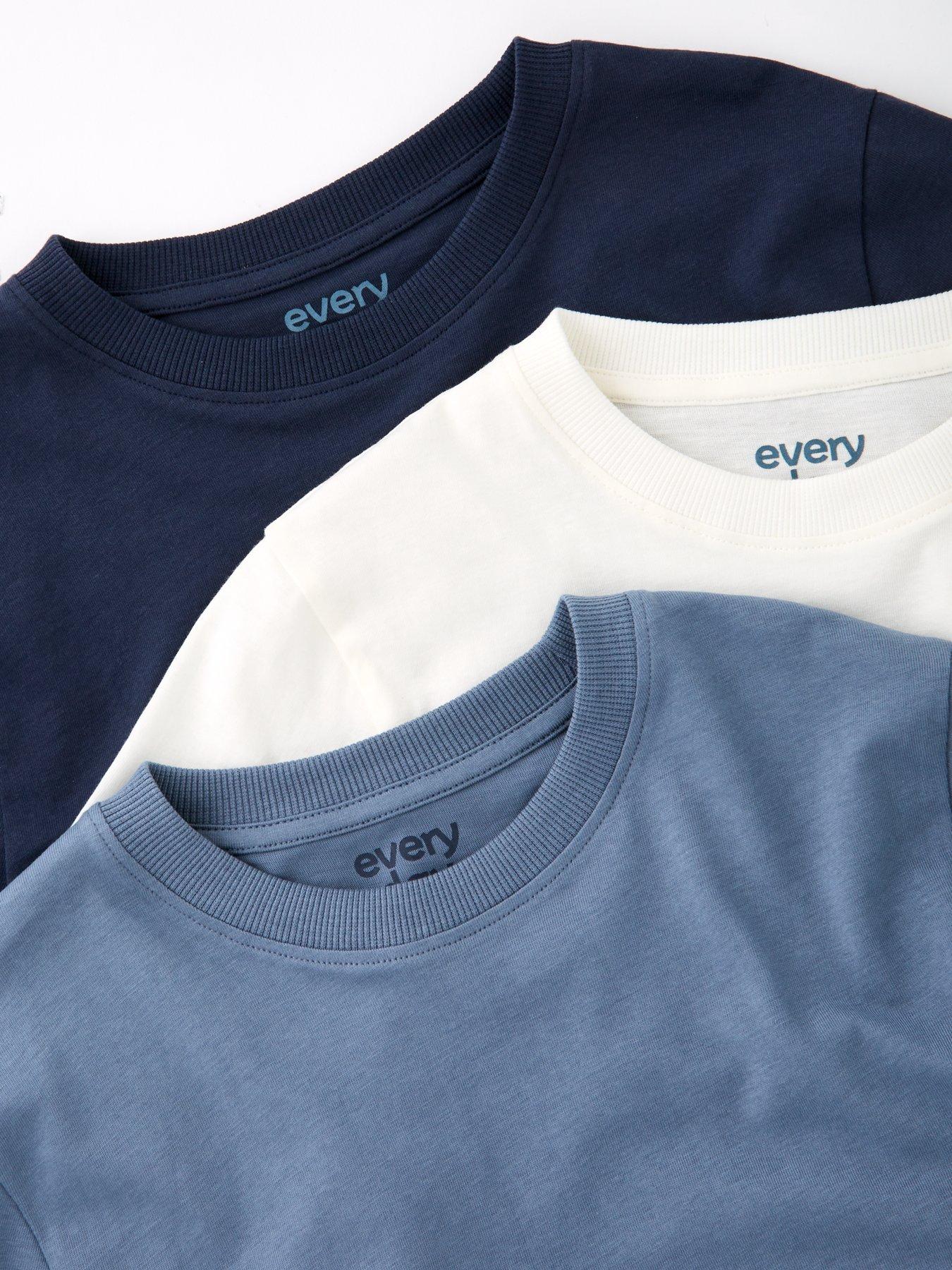 Image 5 of 5 of The Very Collection Boys 3 Pack Solid Short Sleeve T-Shirt - Blue