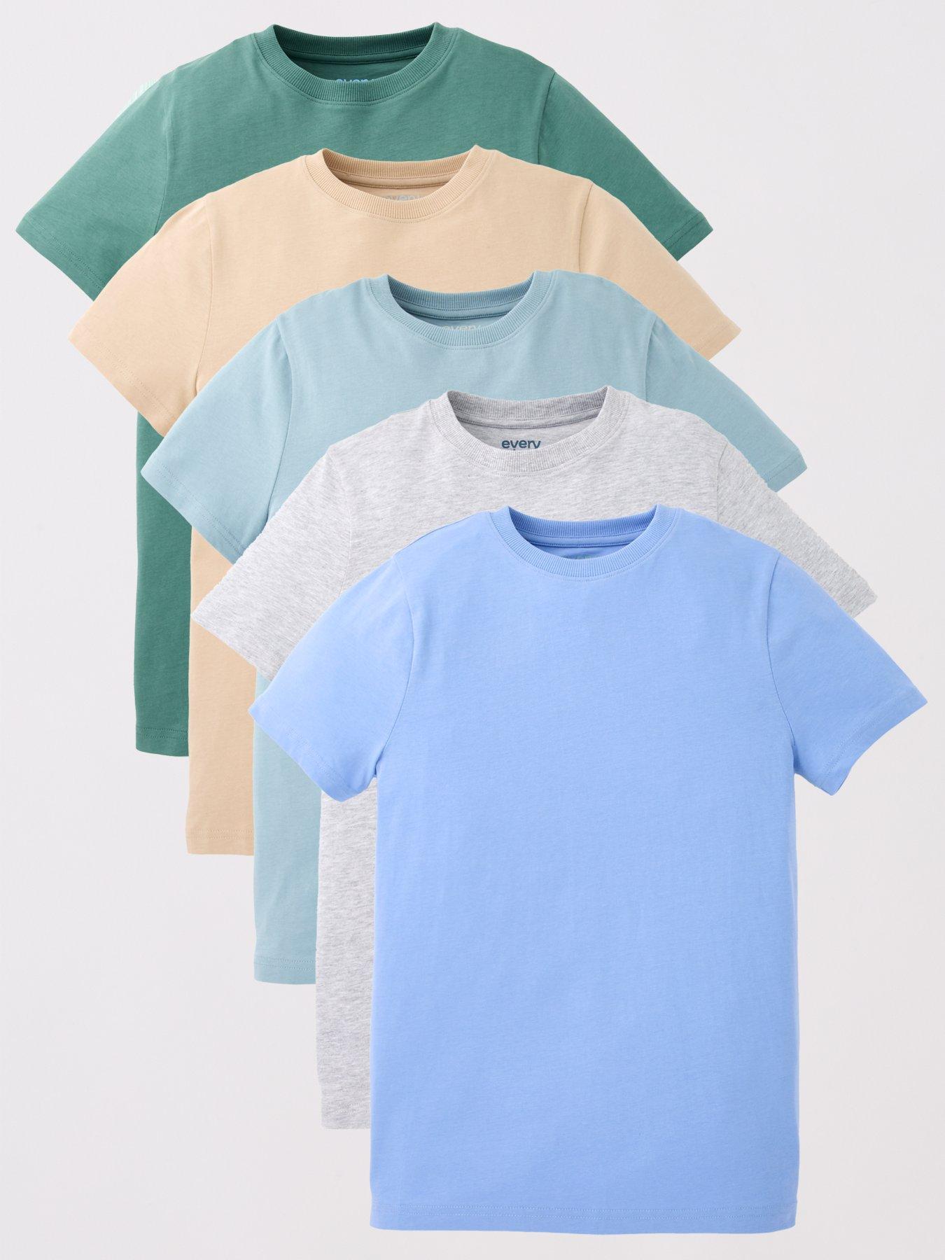 undefined Boys 5 Pack Solid Short Sleeve T-shirt - Multi