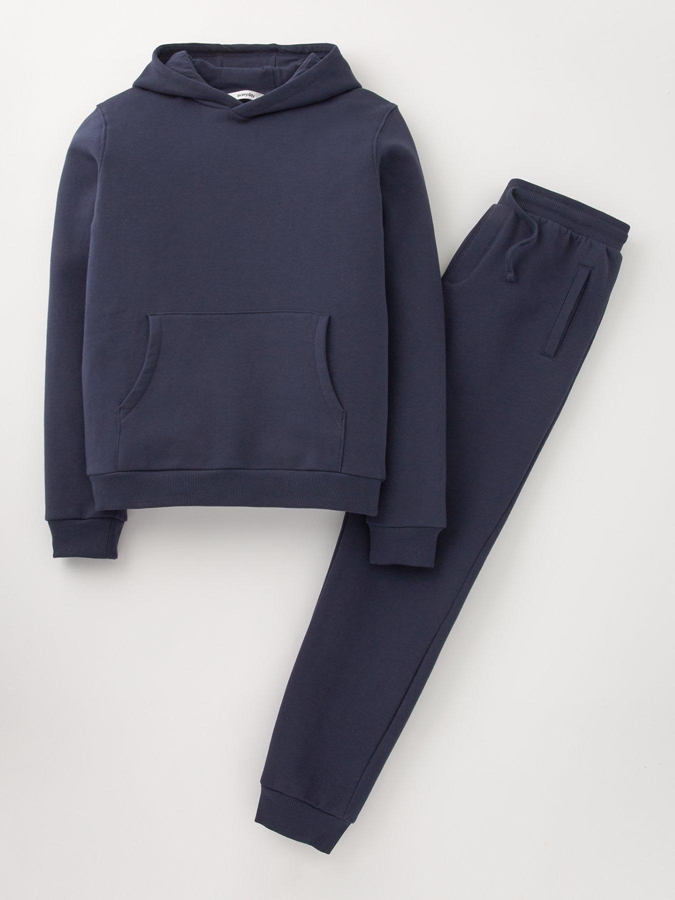 Image 1 of 5 of Everyday Boys Sweat Hoodie And Jog Set - Navy