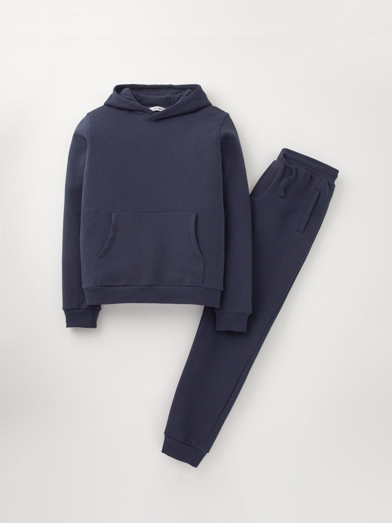 Image 5 of 5 of Everyday Boys Sweat Hoodie And Jog Set - Navy